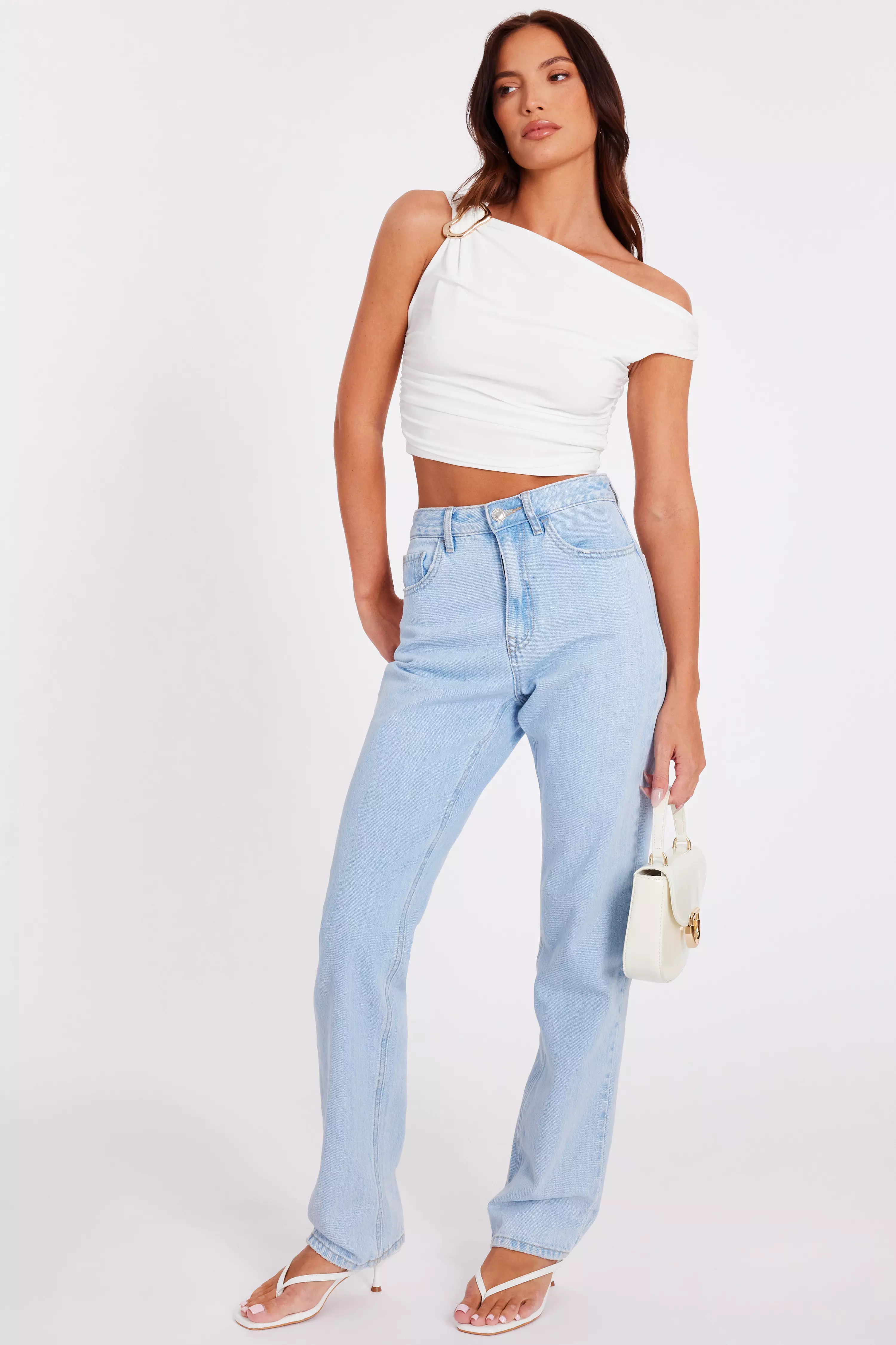 Cream Drop Sleeve Top