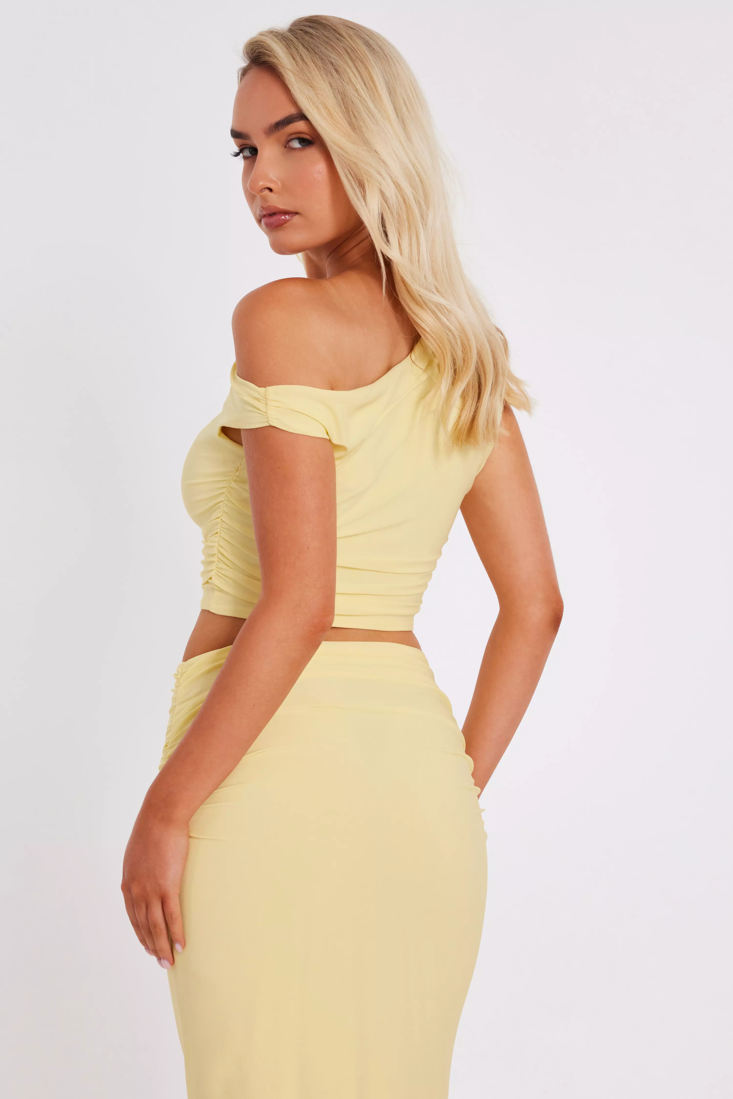 Light Yellow Buckle Detail Top