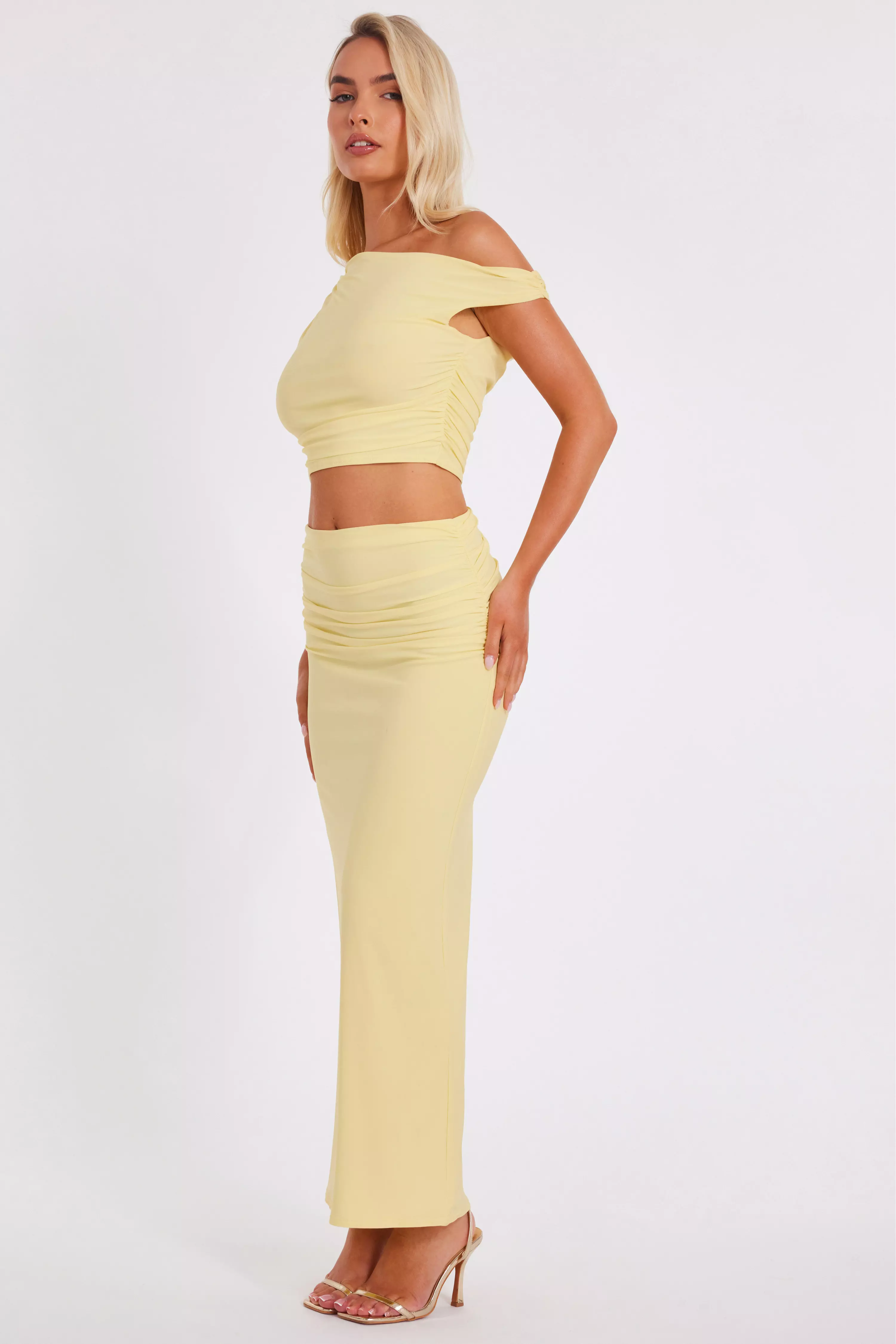 Light Yellow Buckle Detail Top