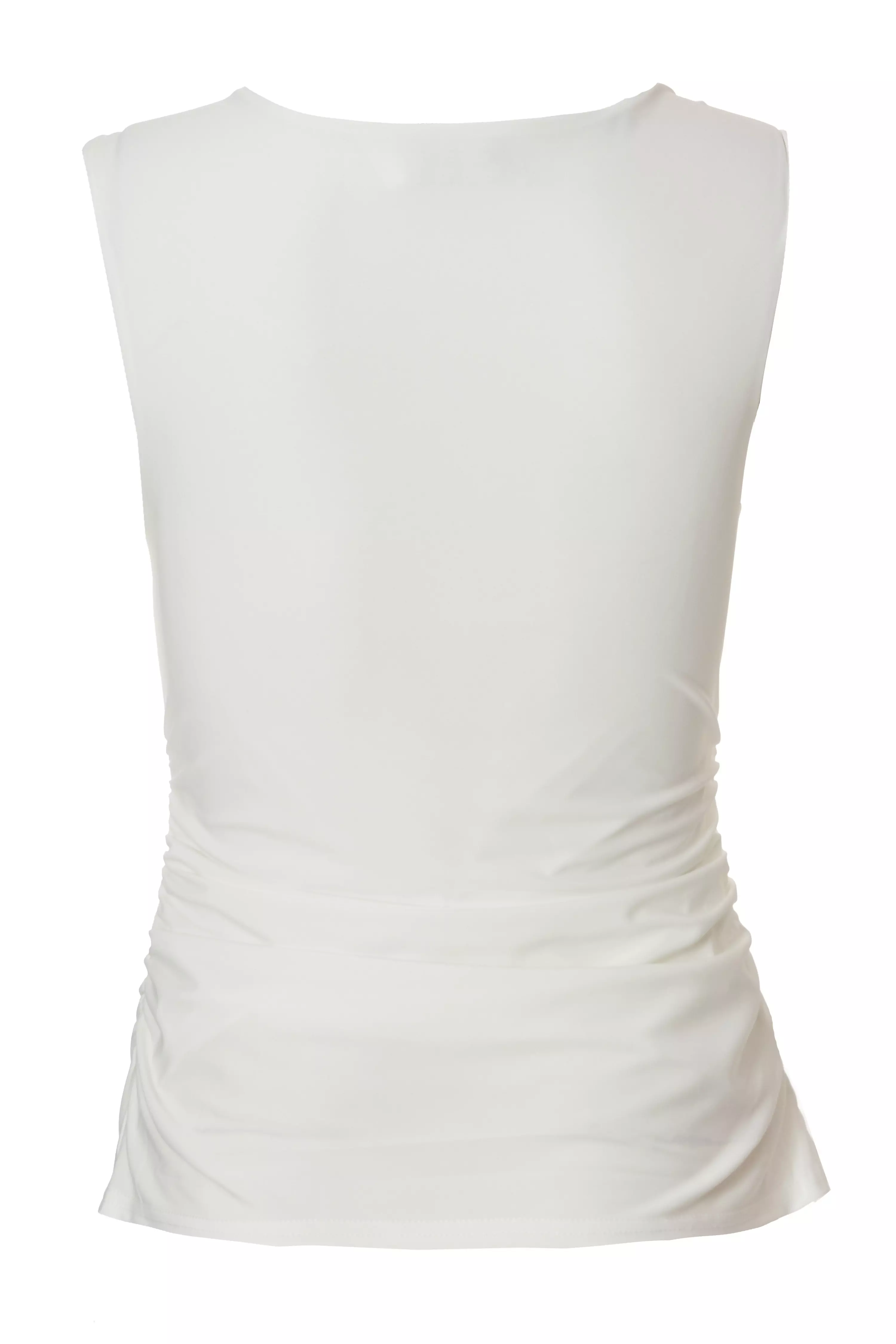 White Cowl Neck Top