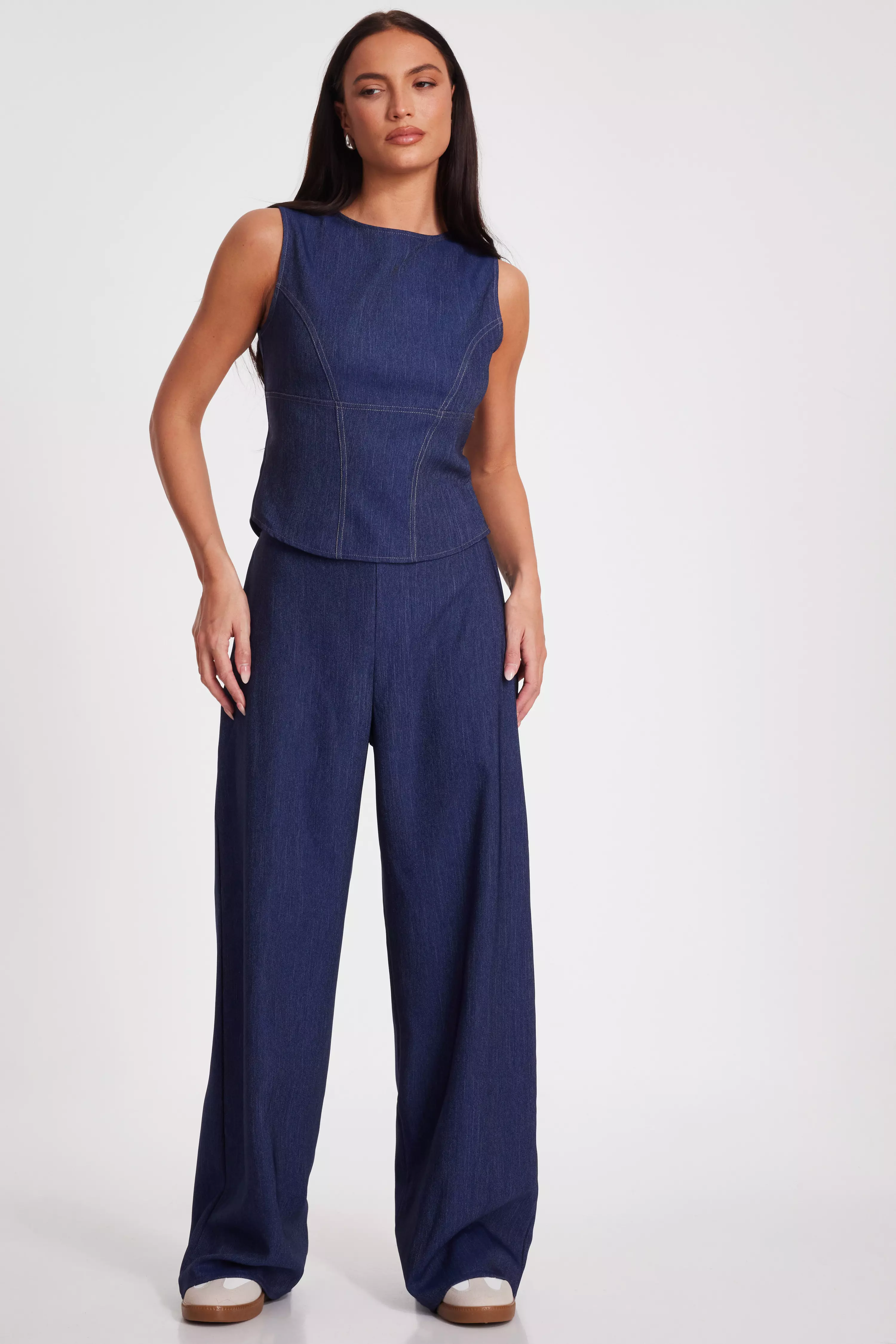 Indigo Wide Leg Trousers 