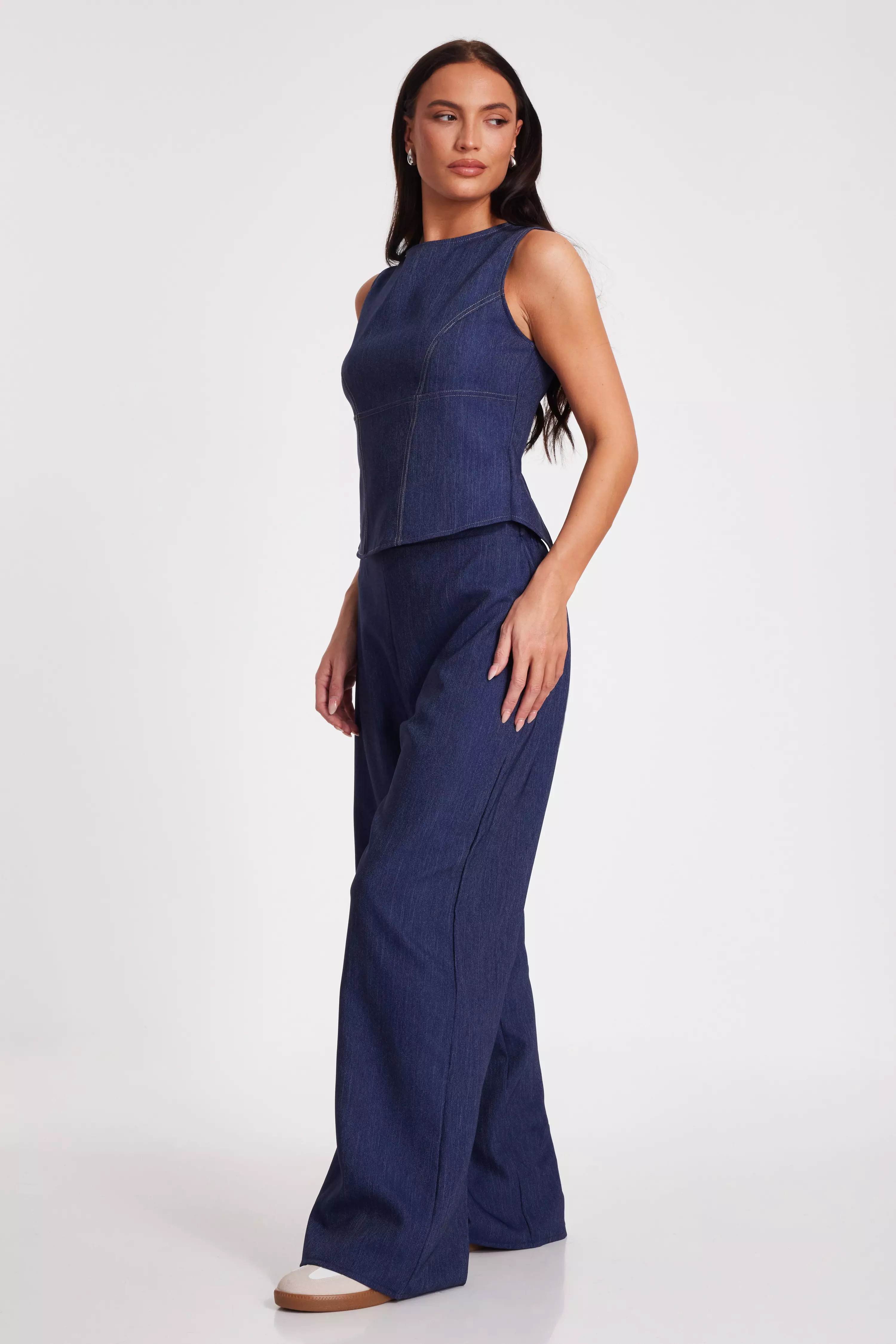 Indigo Wide Leg Trousers 