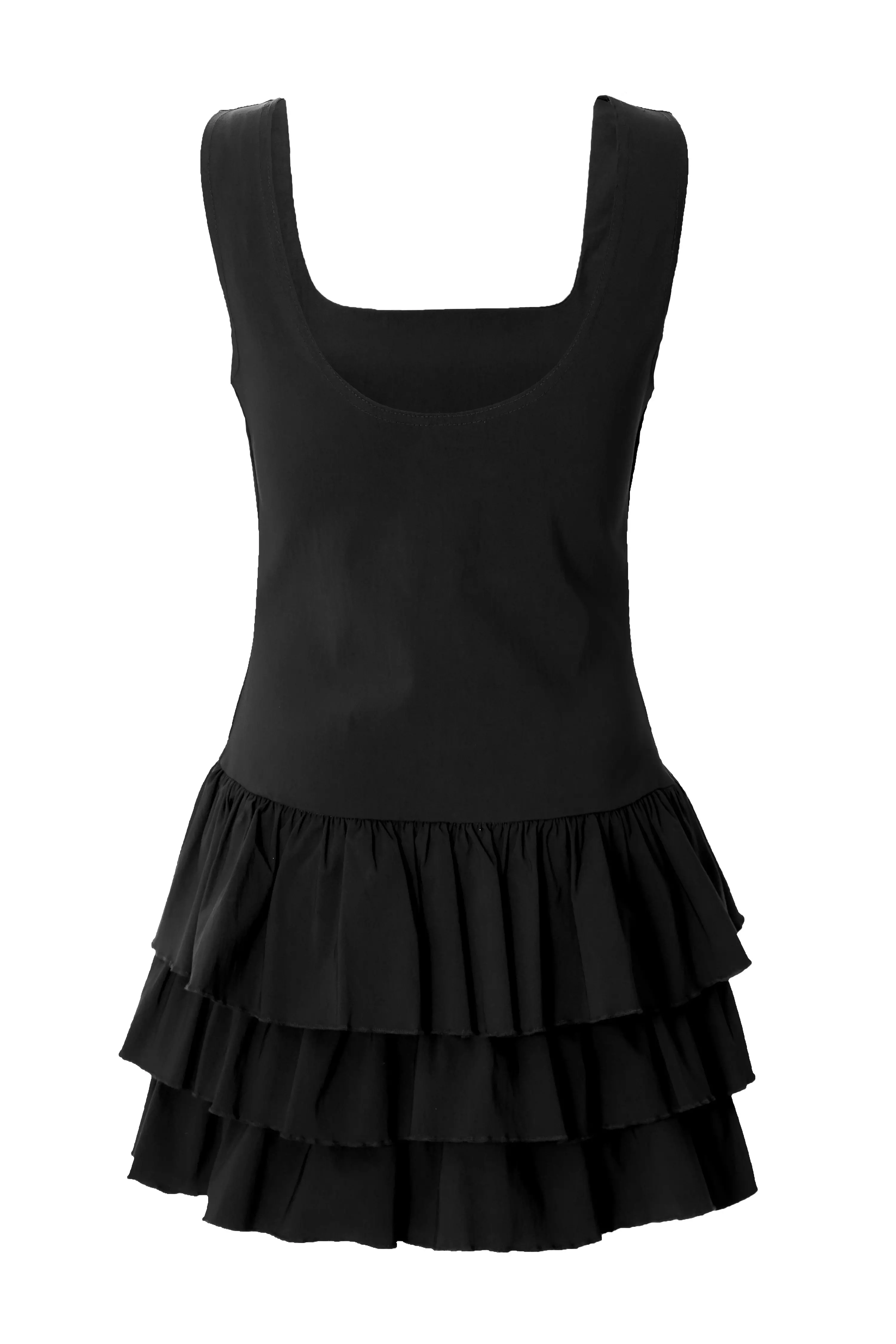 Black Ruffle Mini Dress