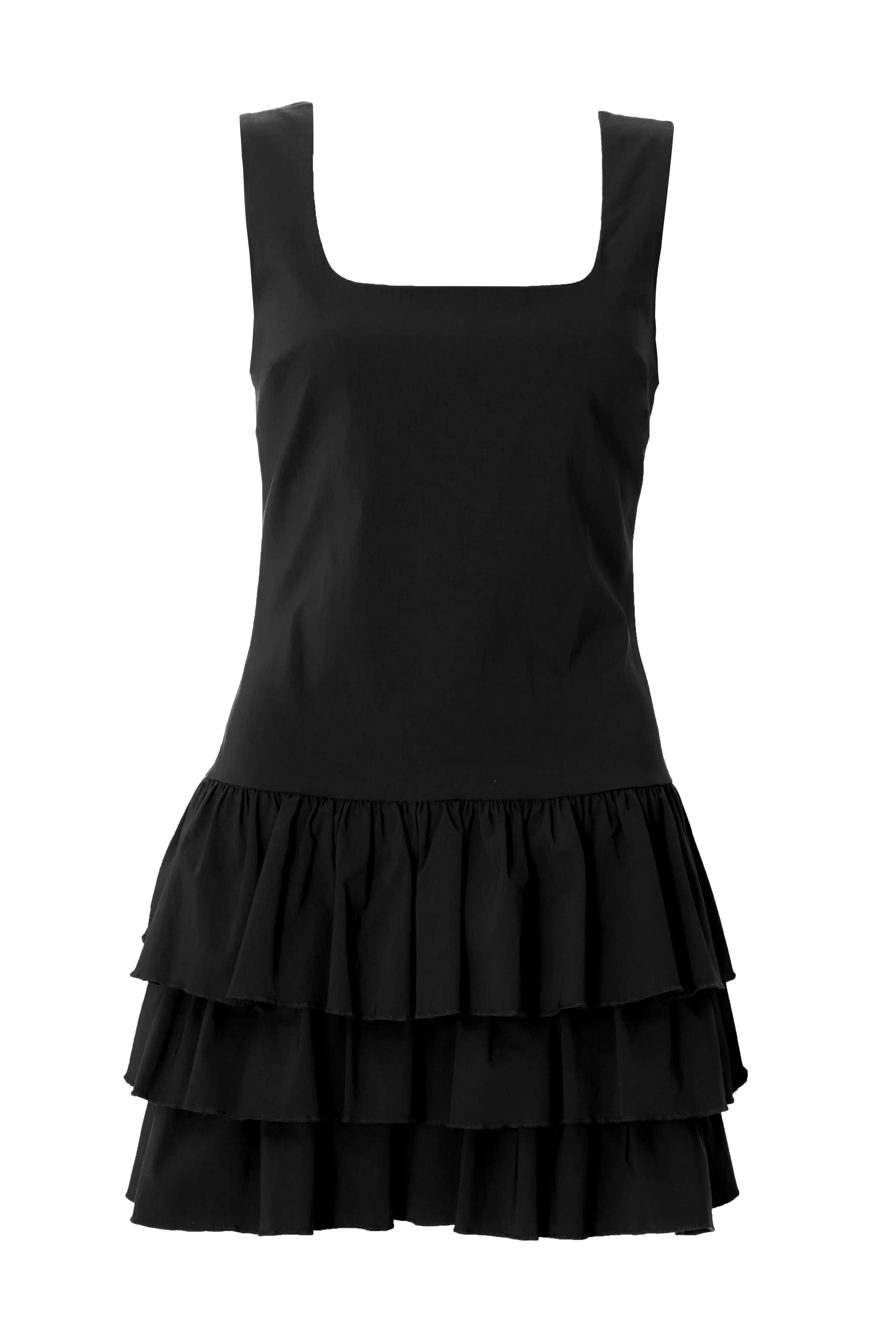 Black Ruffle Mini Dress