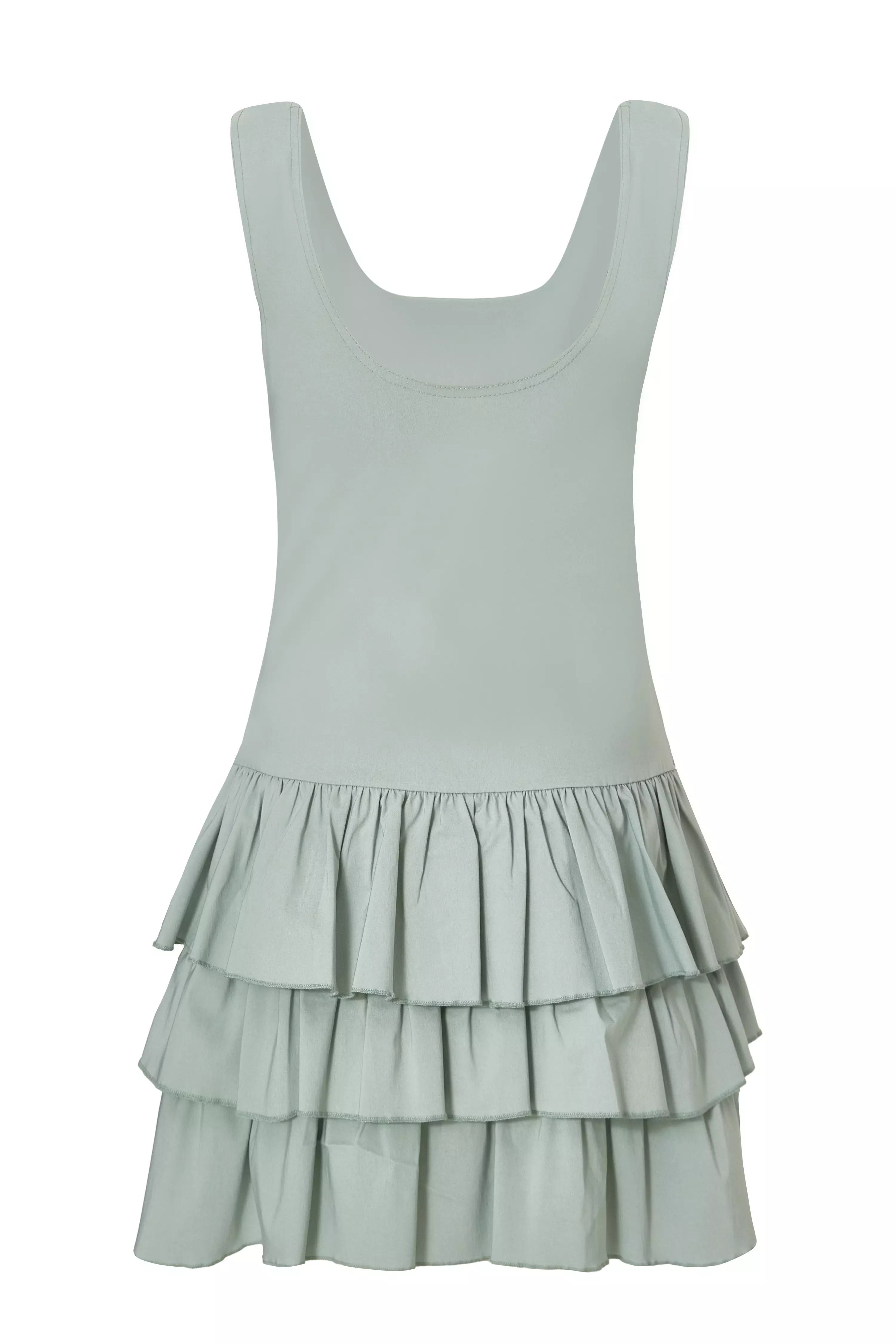Sage Tiered Mini Dress