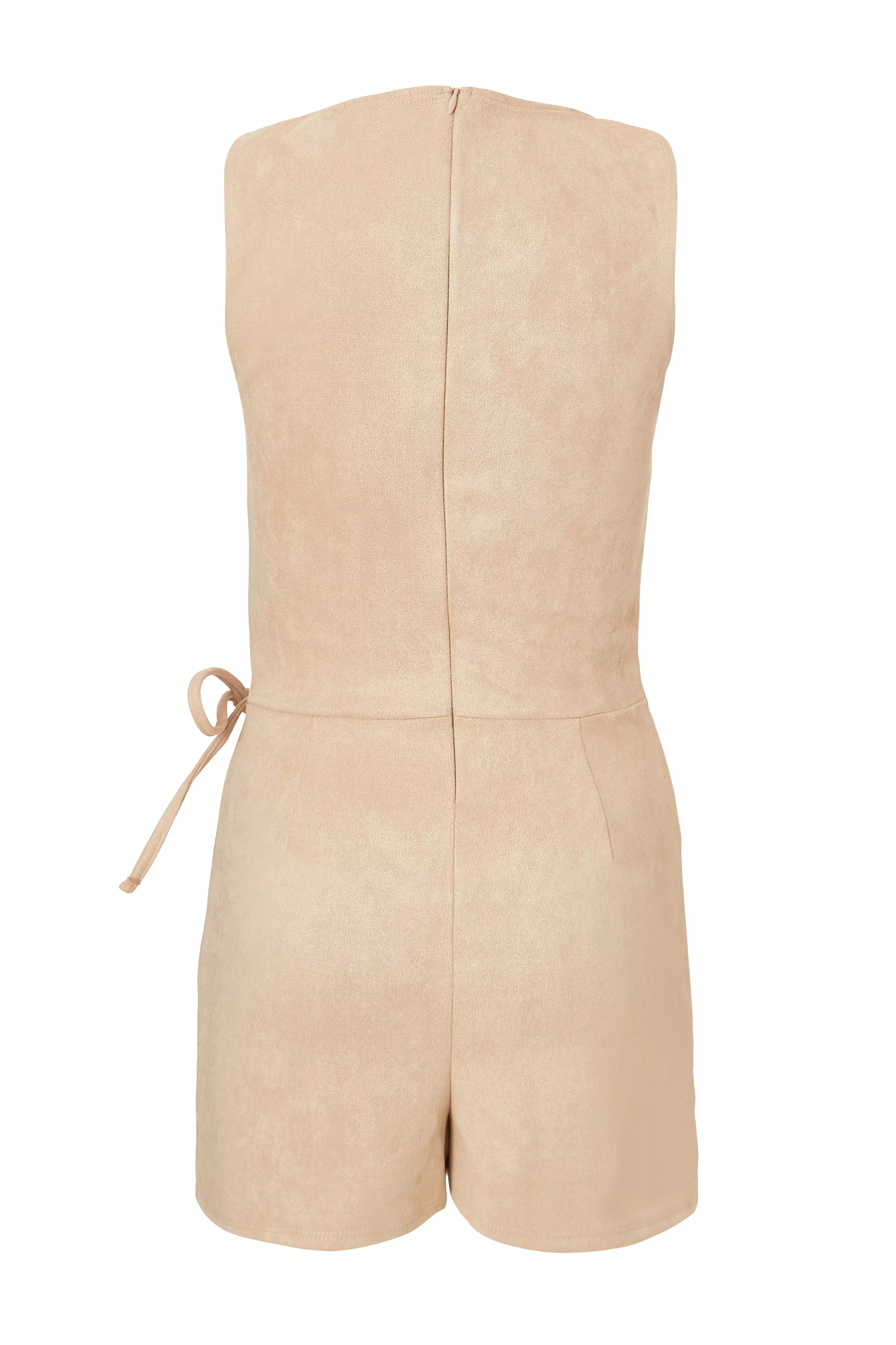 Stone Faux Suede Playsuit