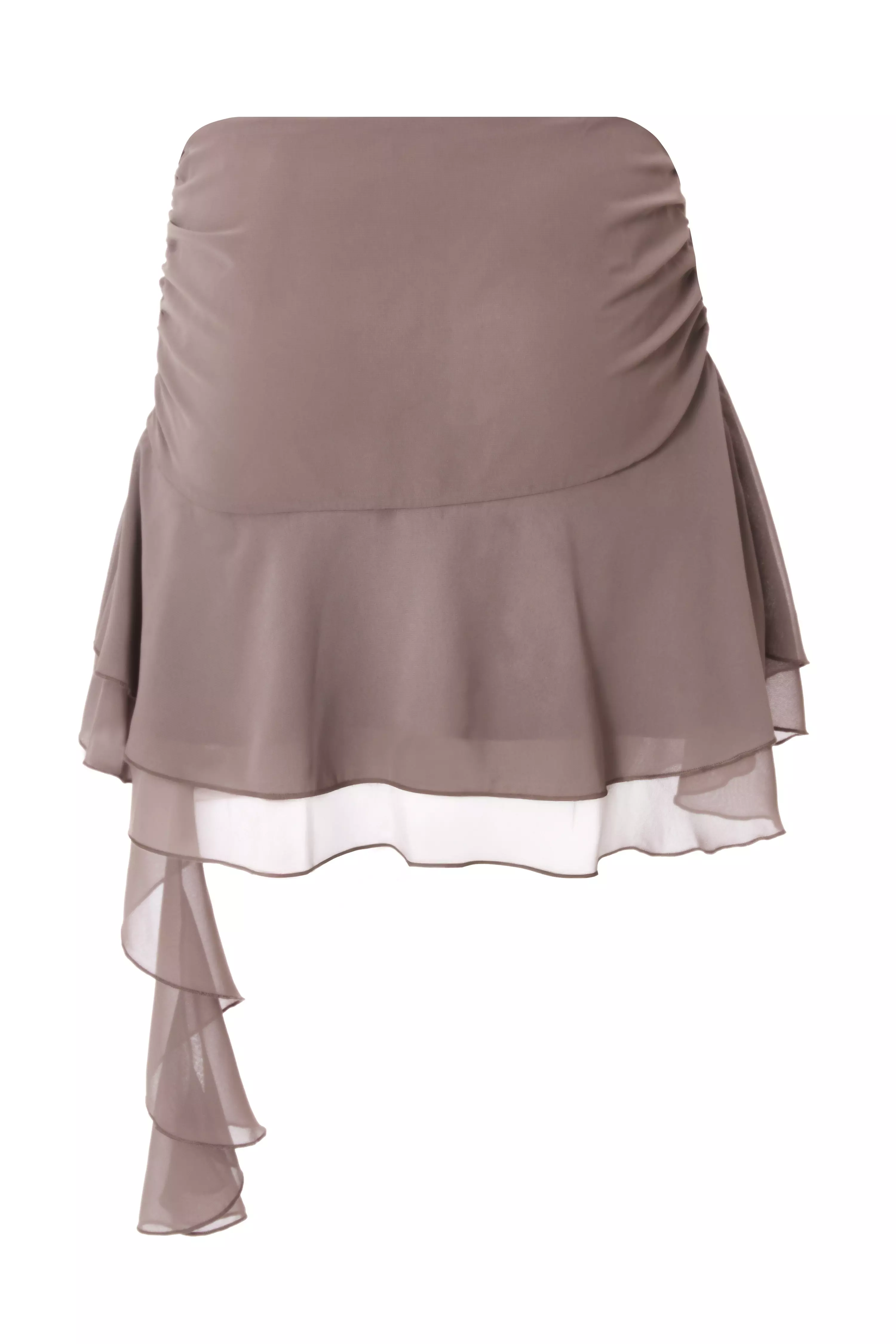 Mocha Ruffle Mini Skirt