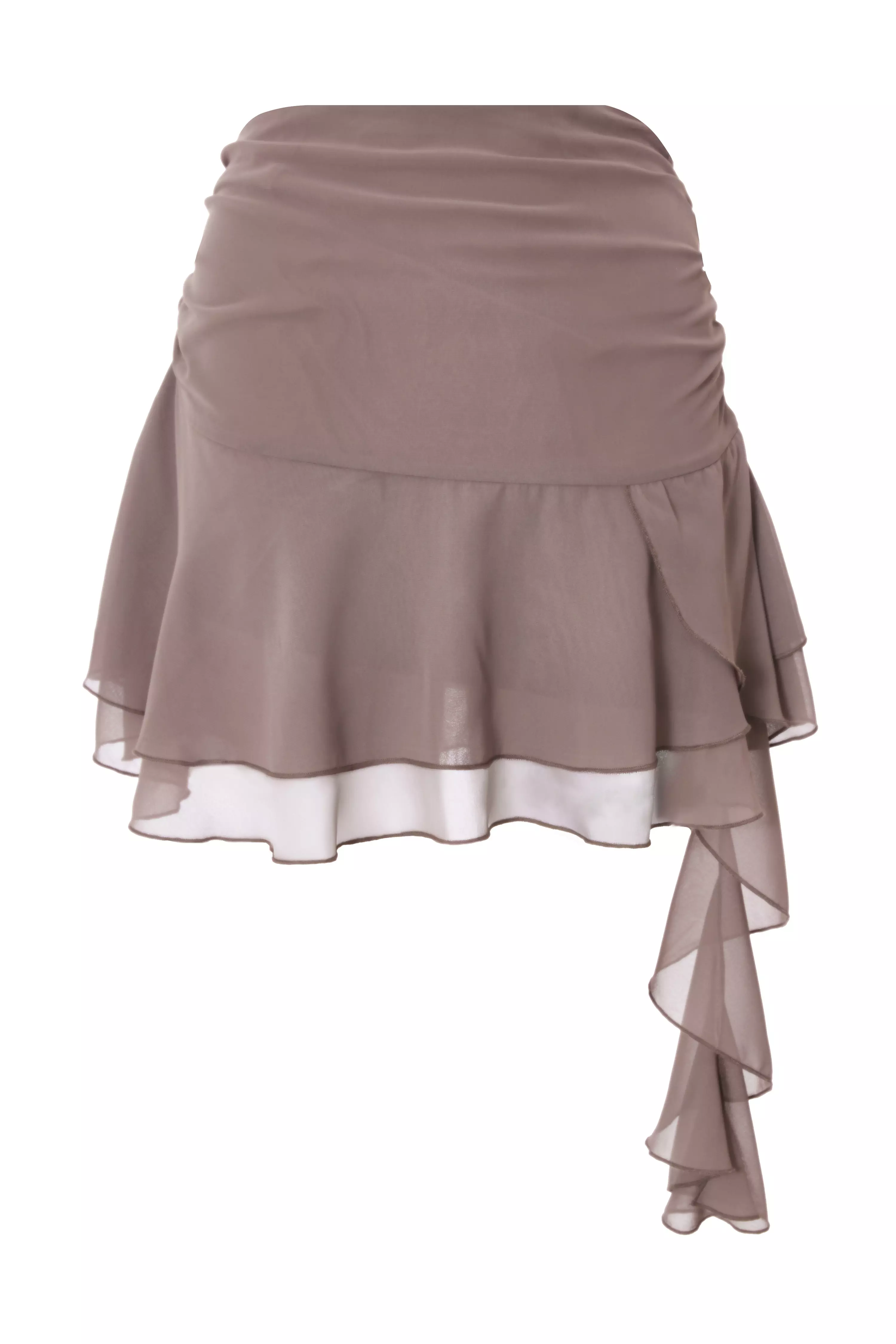 Mocha Ruffle Mini Skirt