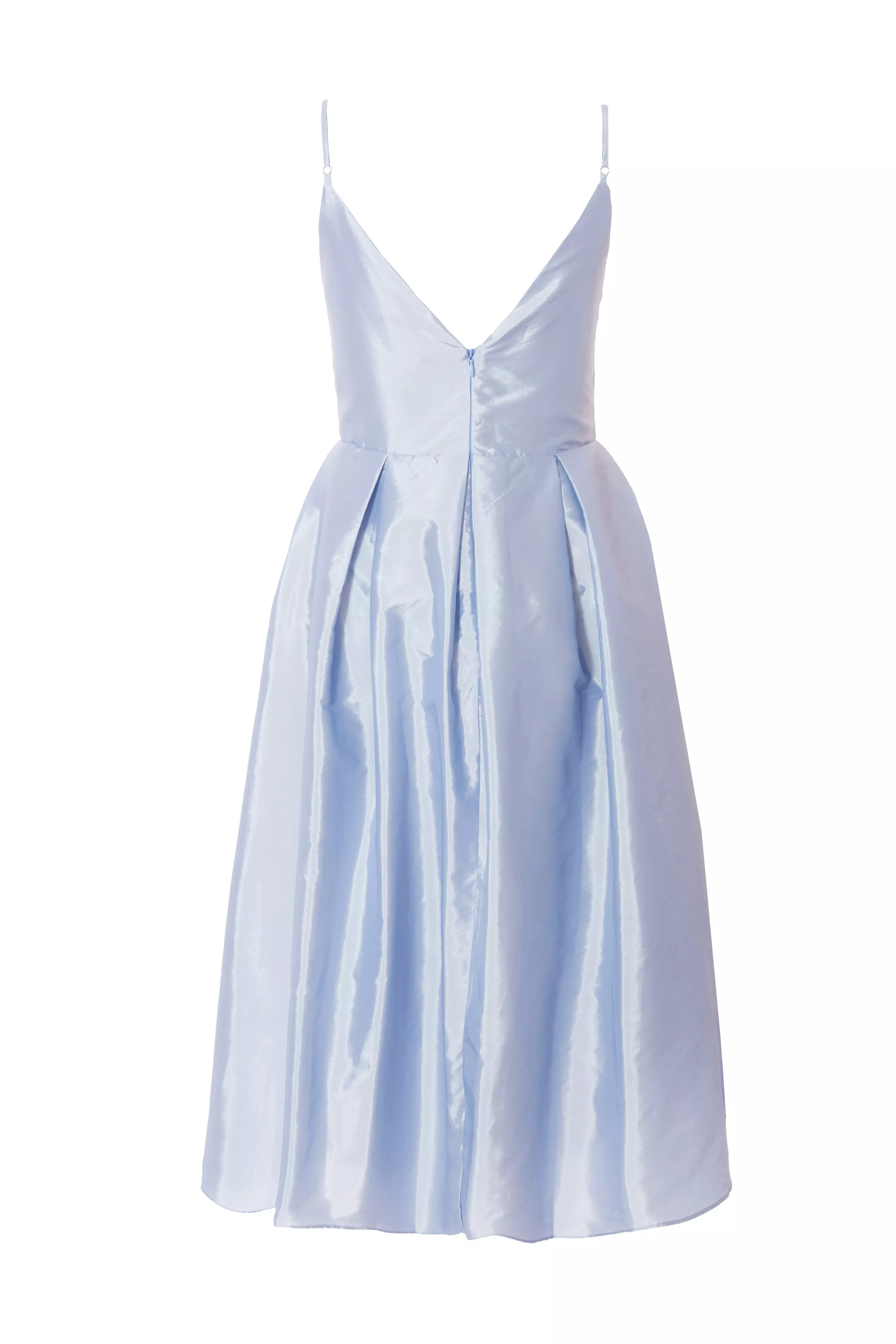 Petite Light Blue Taffeta Midi Dress