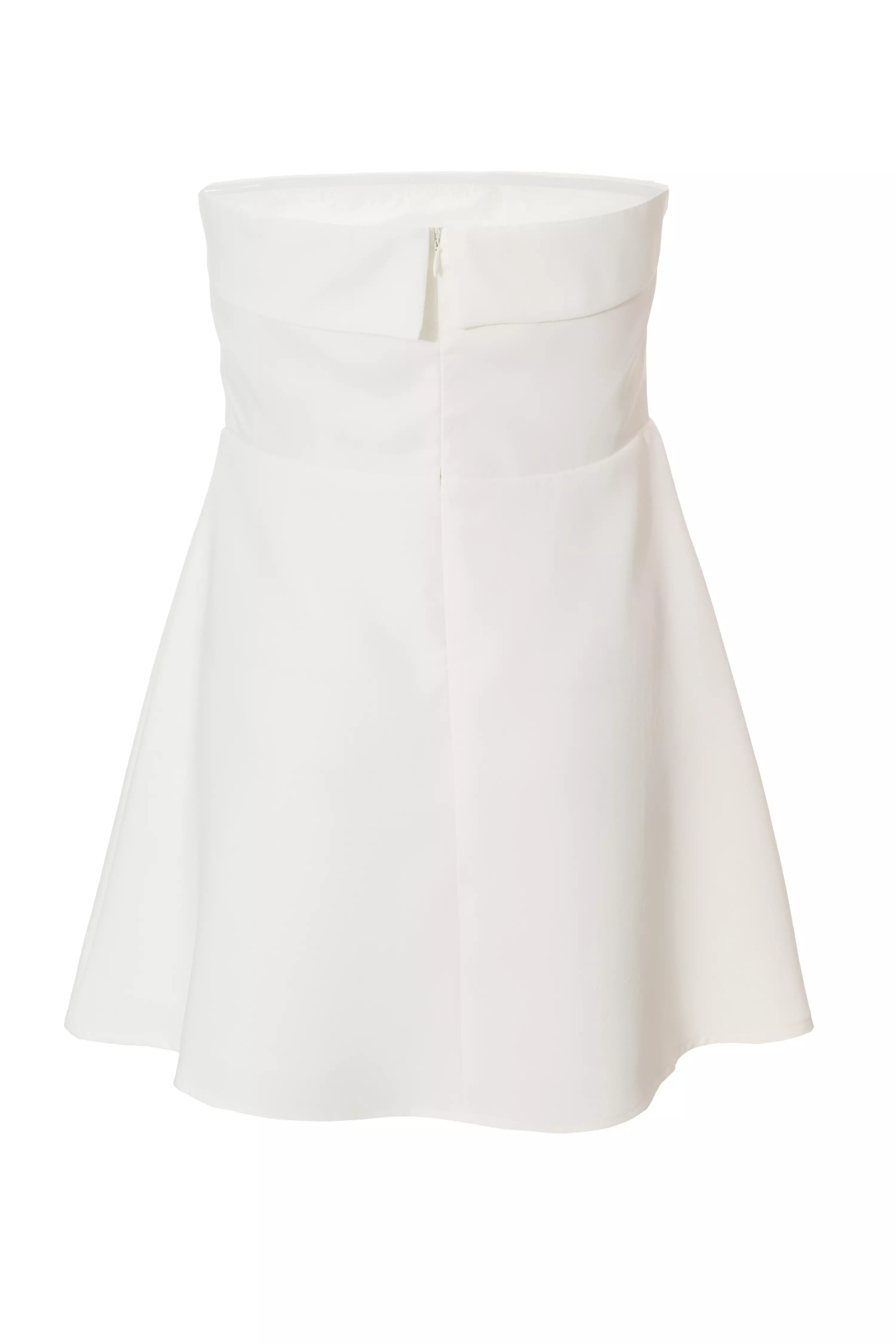 Petite White Bandeau Mini Dress