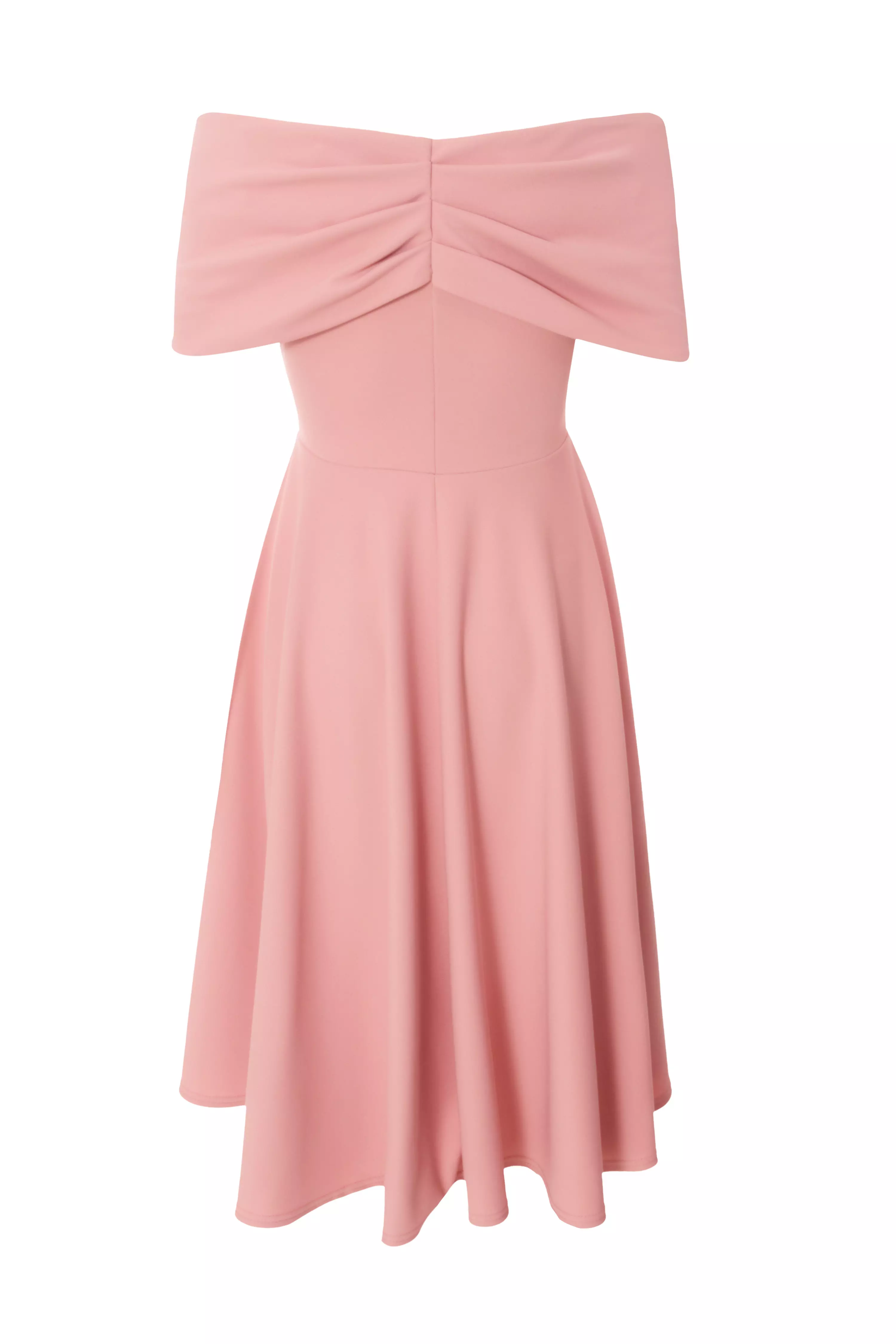 Petite Blush Bardot Midi Dress