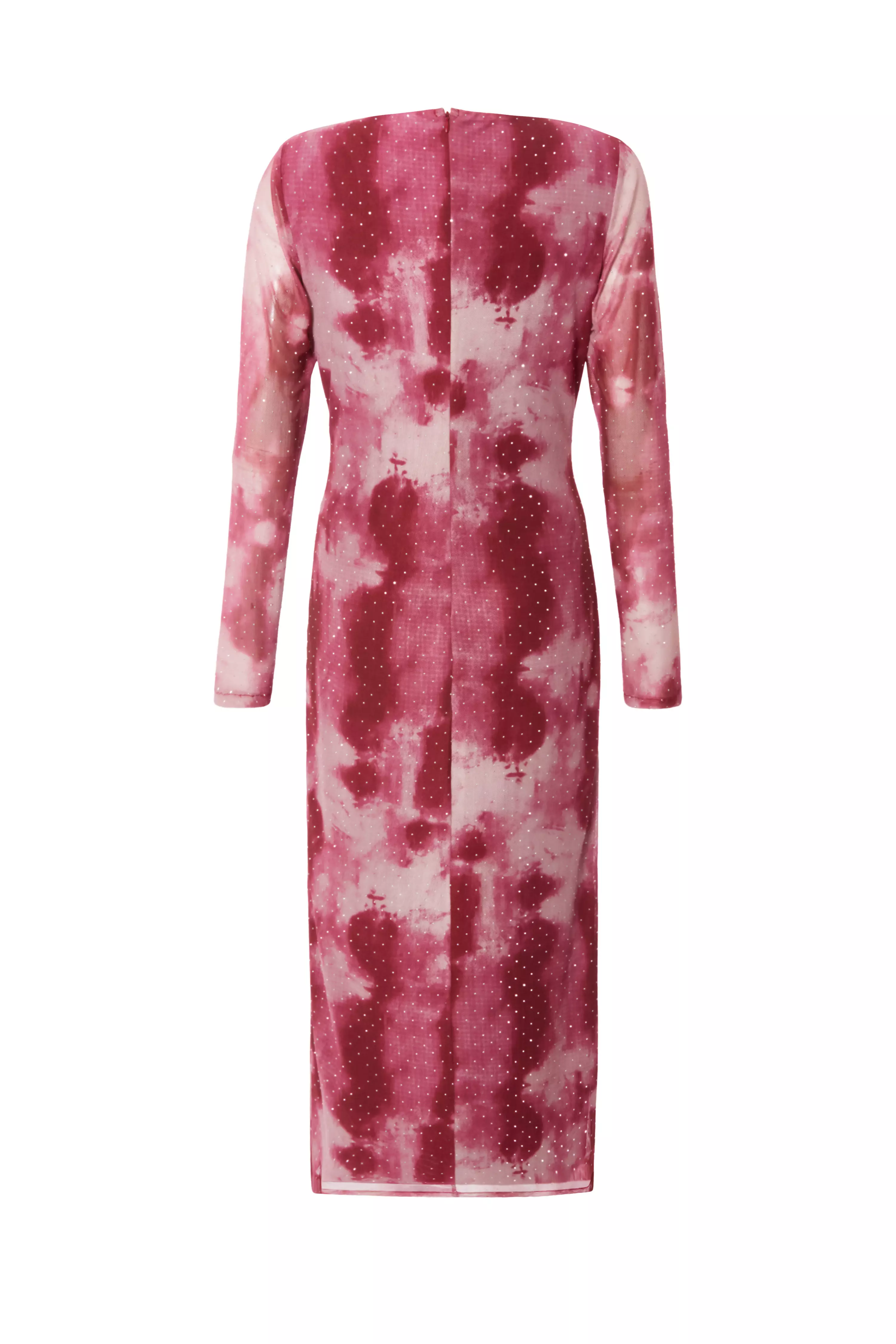 Dark Pink Marble Print Midaxi Dress