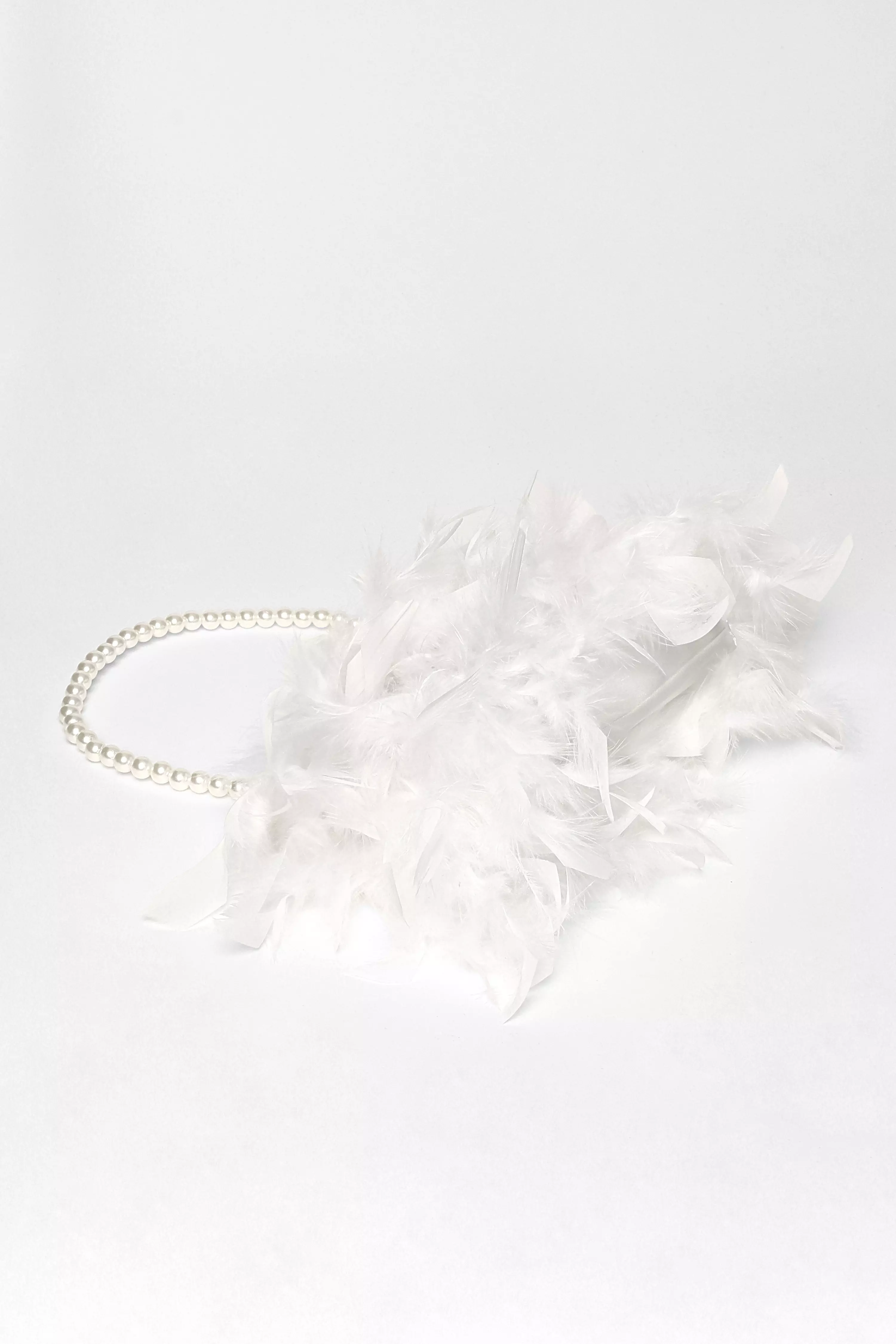 White Feather Clutch Bag