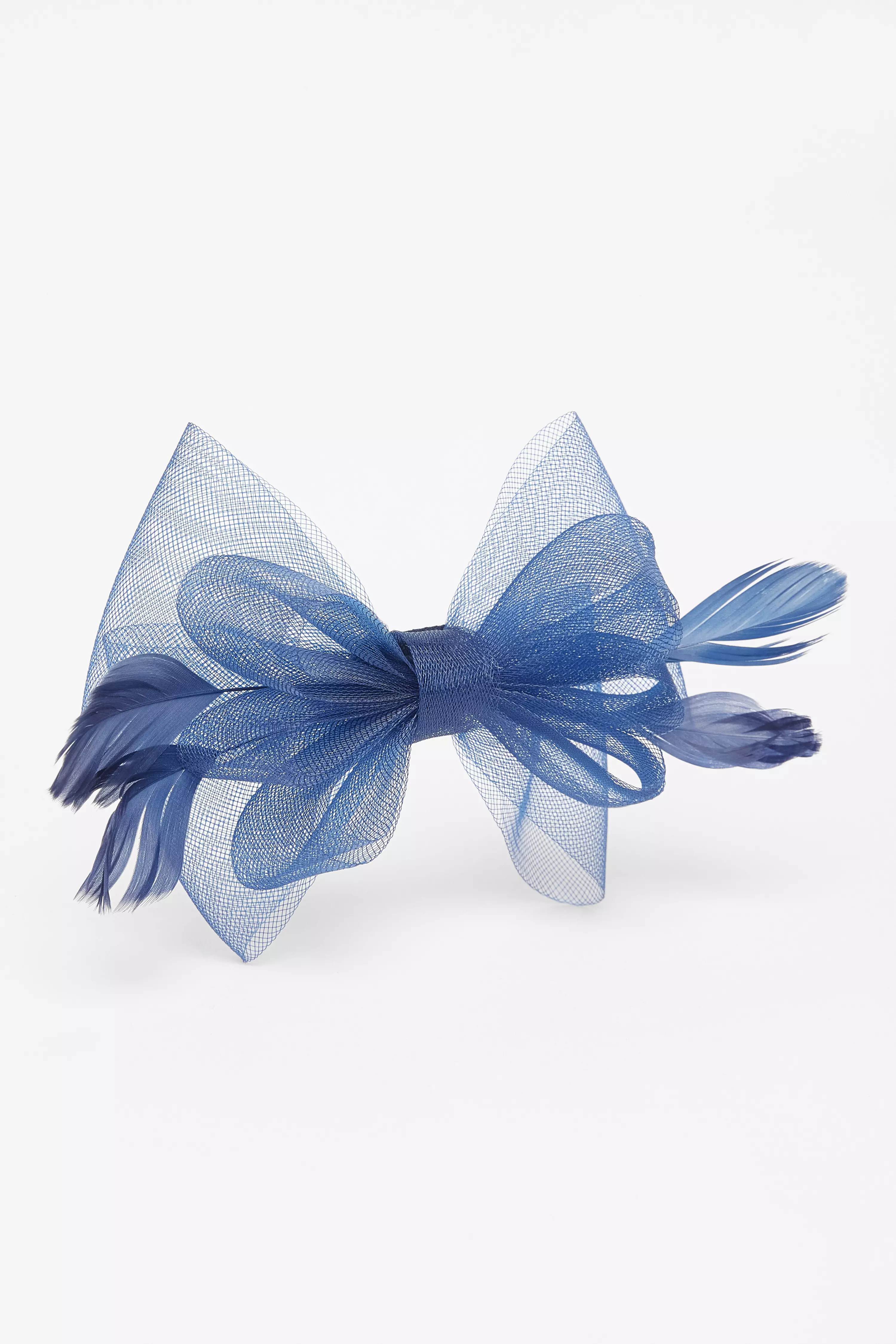 Navy Small Bow Clasp Fascinator 