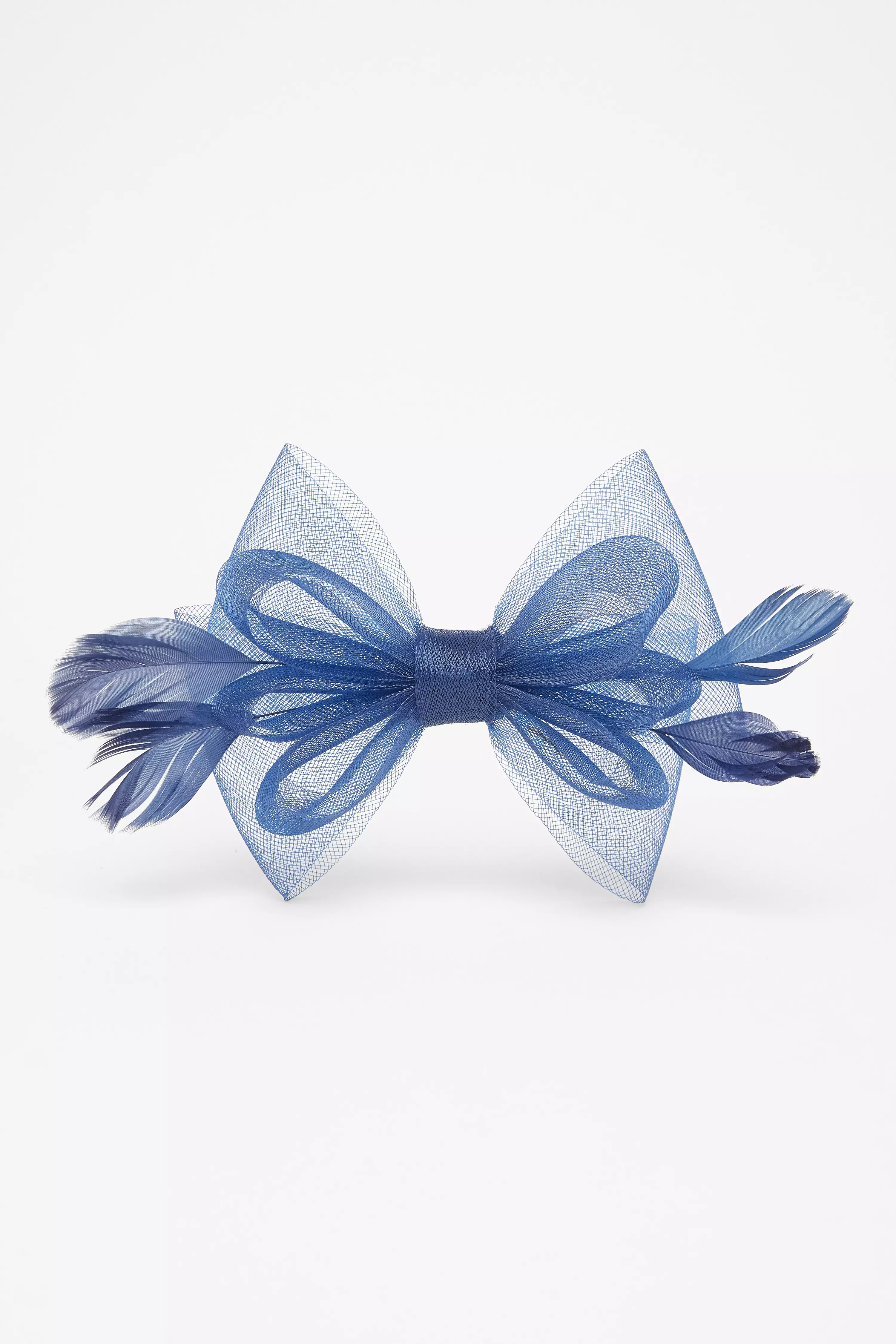 Navy Small Bow Clasp Fascinator 