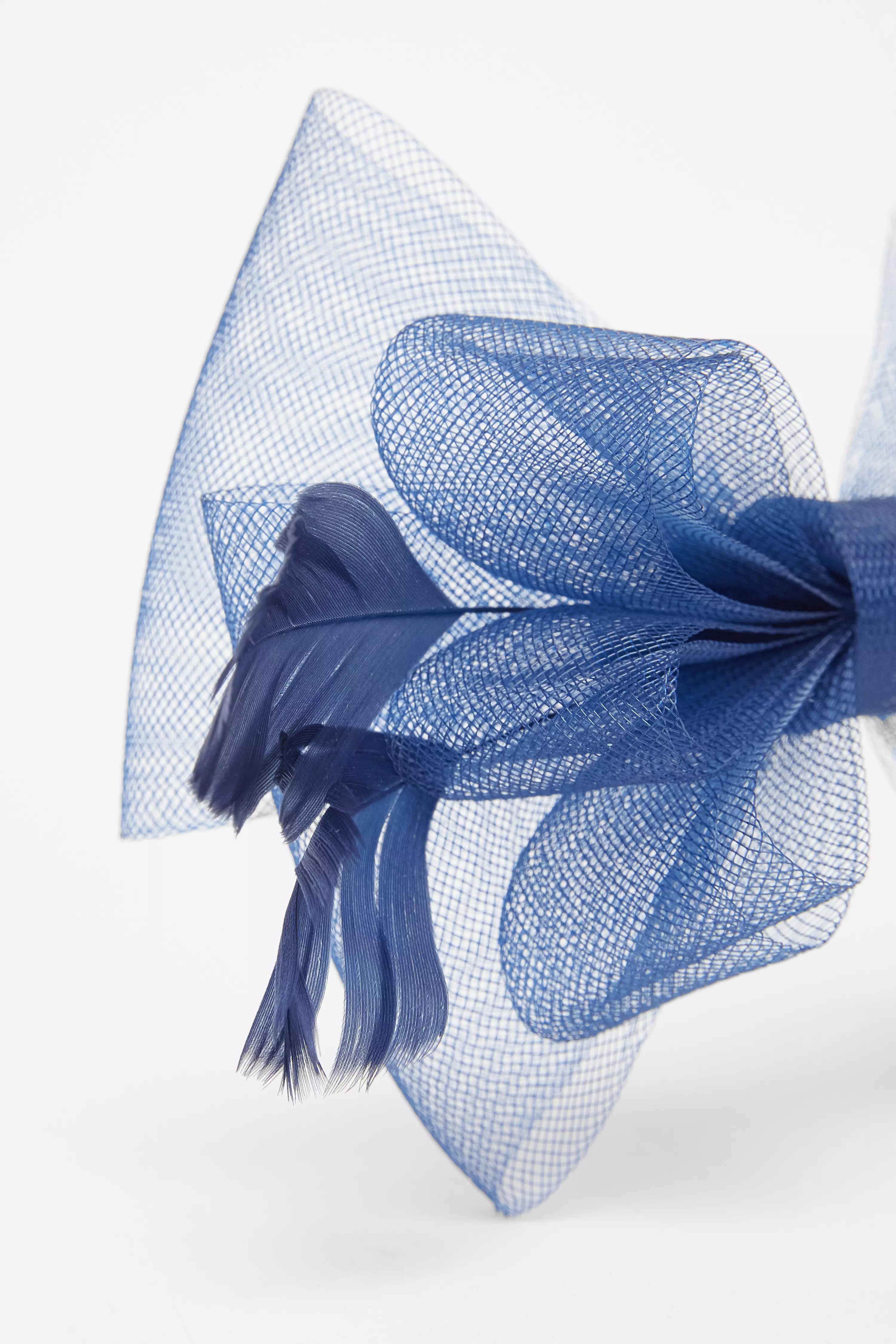 Navy Small Bow Clasp Fascinator 