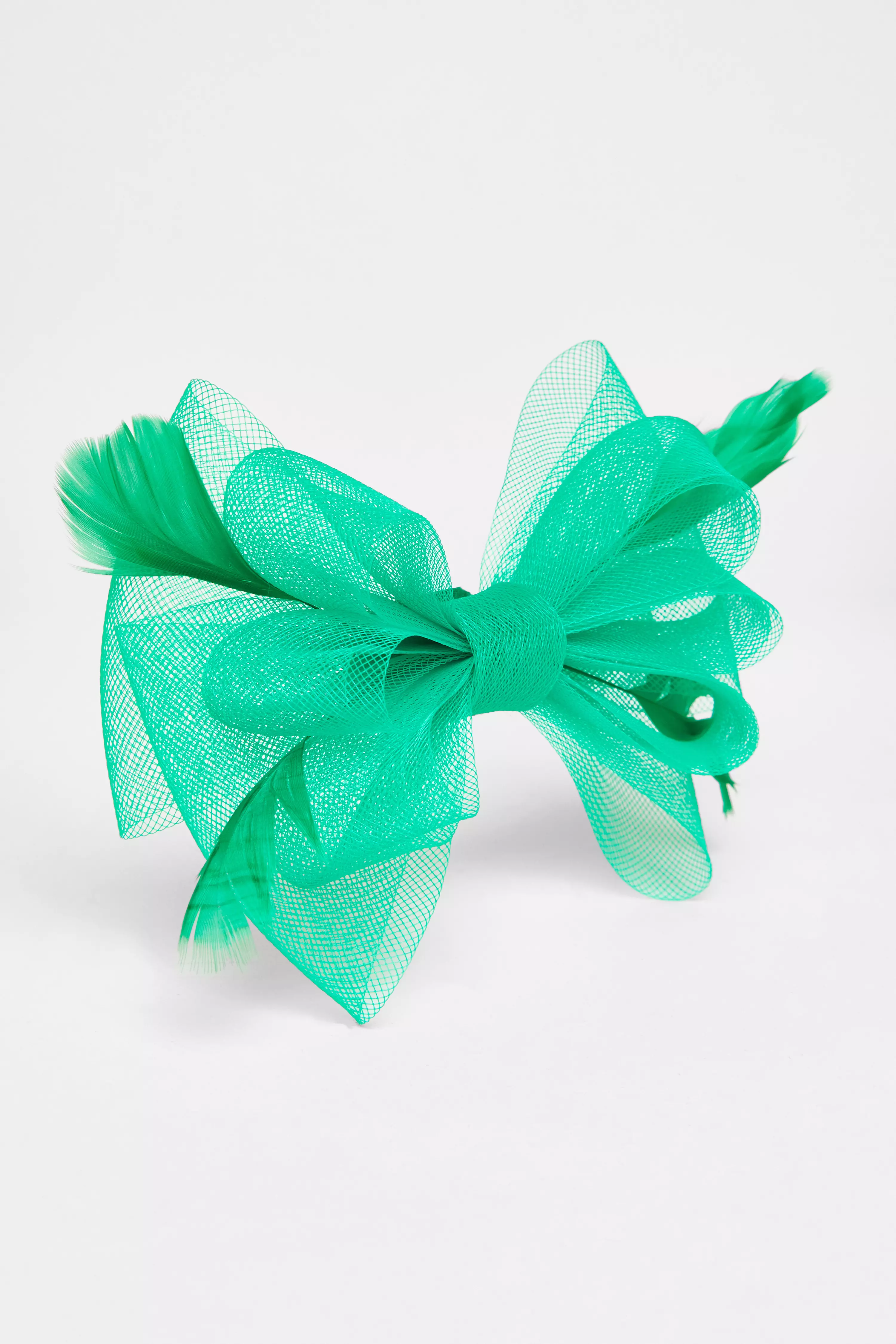 Green Small Bow Clip Fascinator 