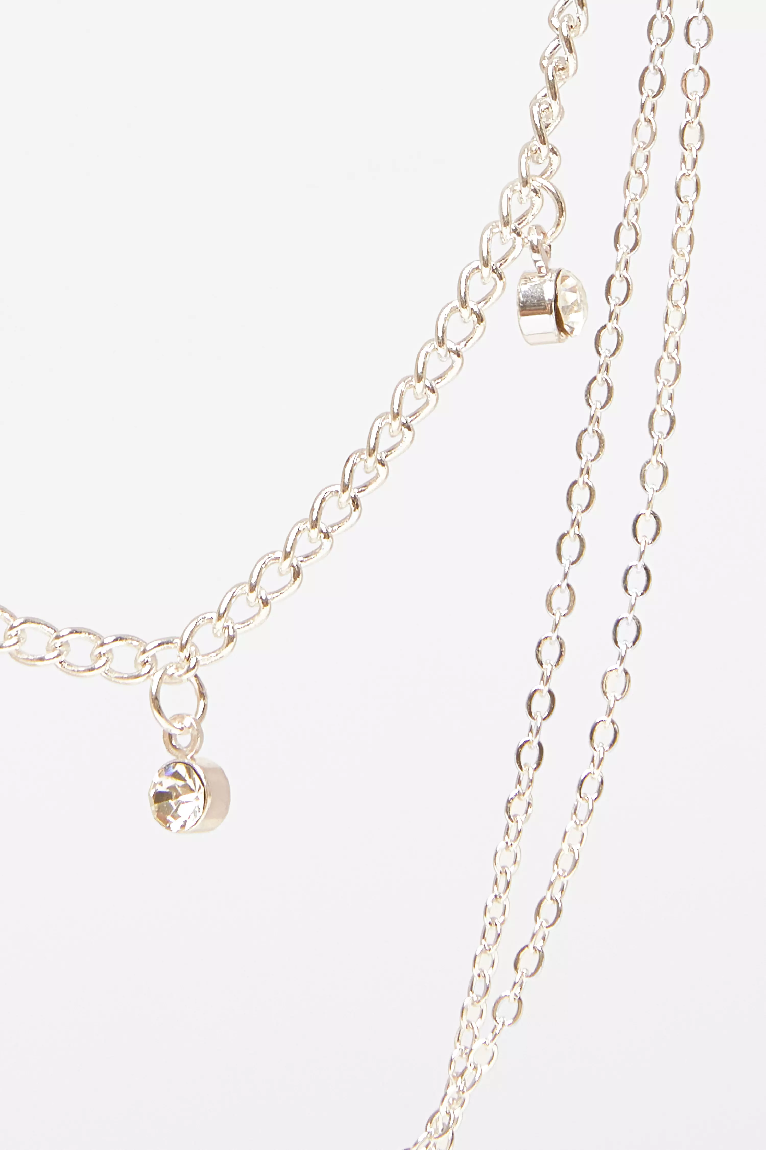 Green Diamante Jewel Layered Necklace 