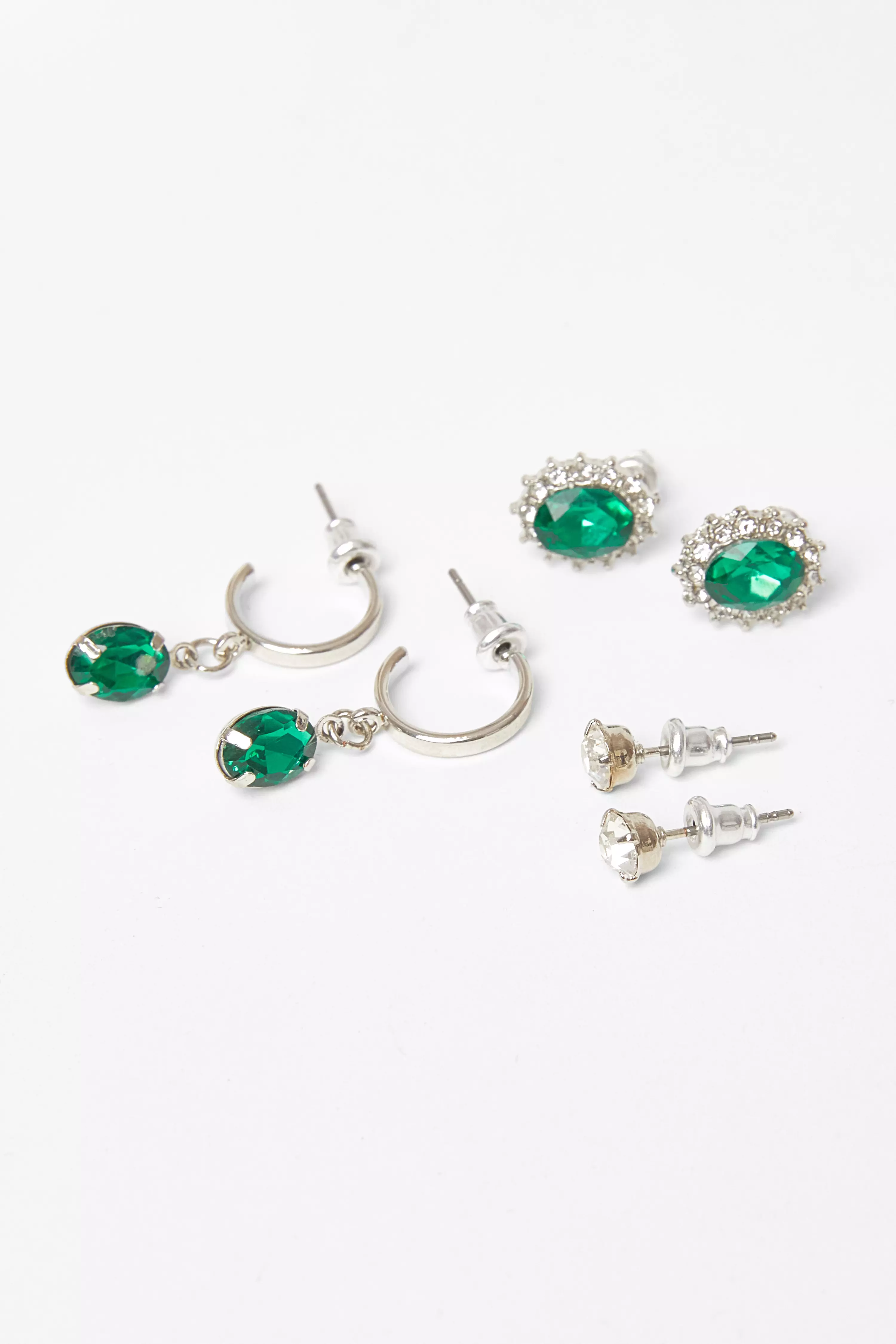Green Jewel Earring Set