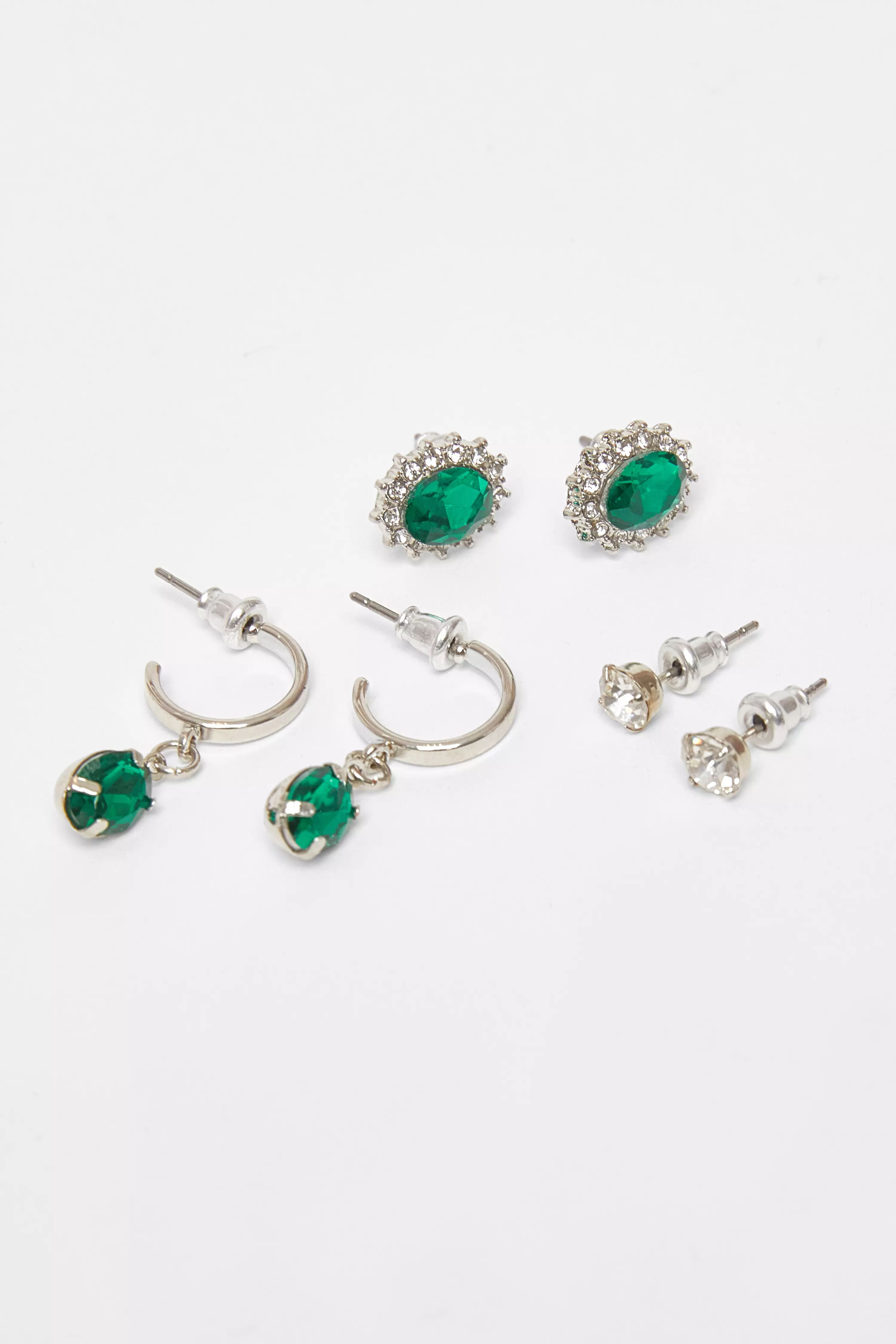 Green Jewel Earring Set