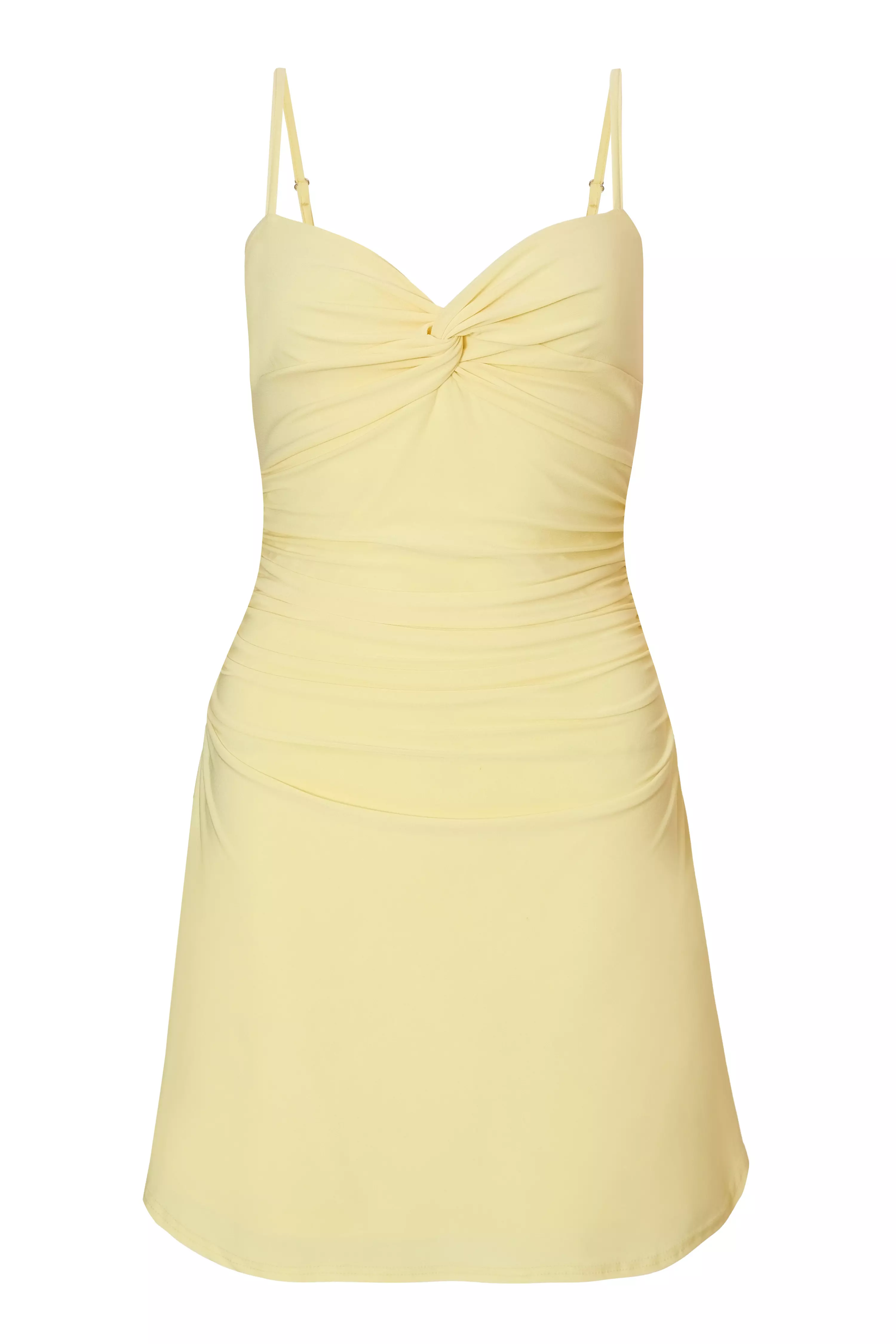 Yellow Knot Front Mini Dress
