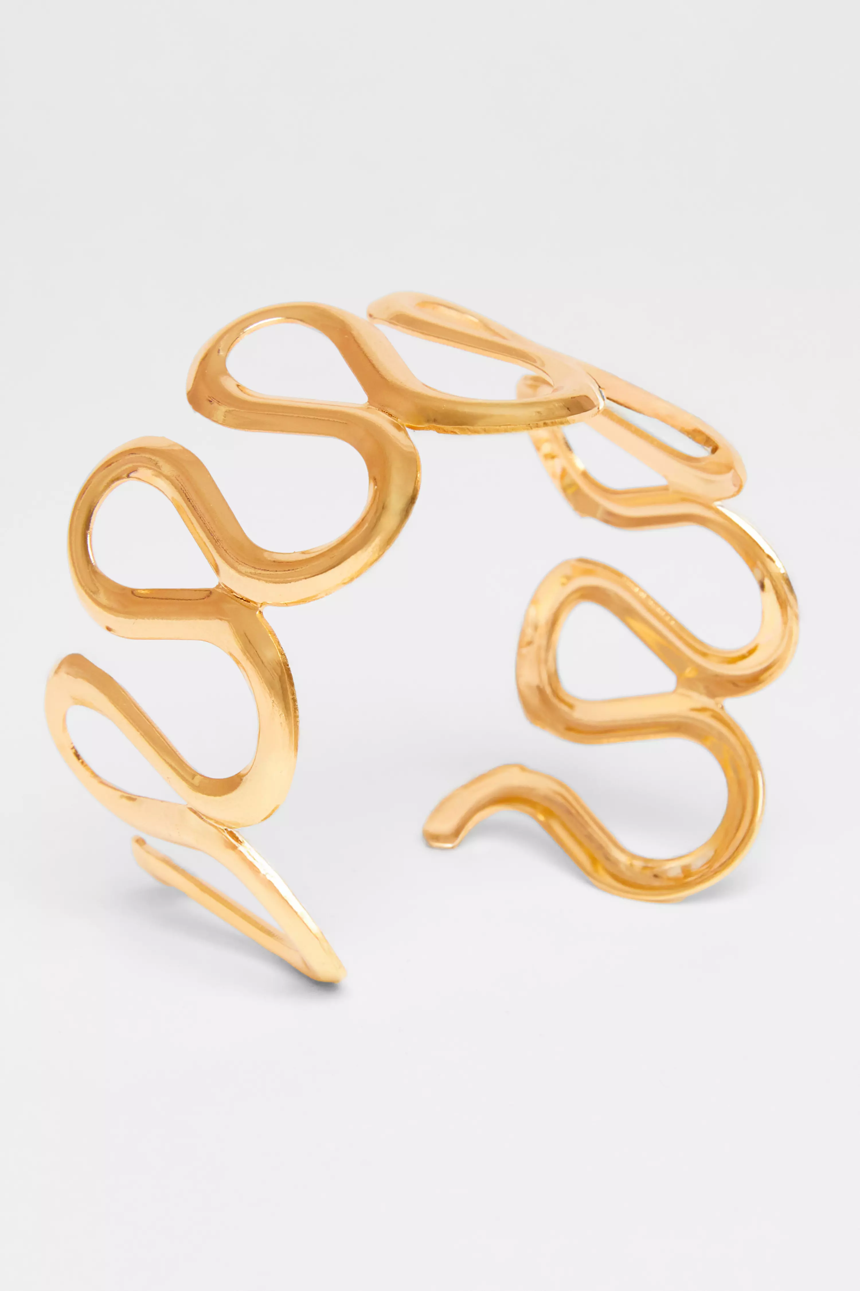 Gold Wavy Cuff Bracelet