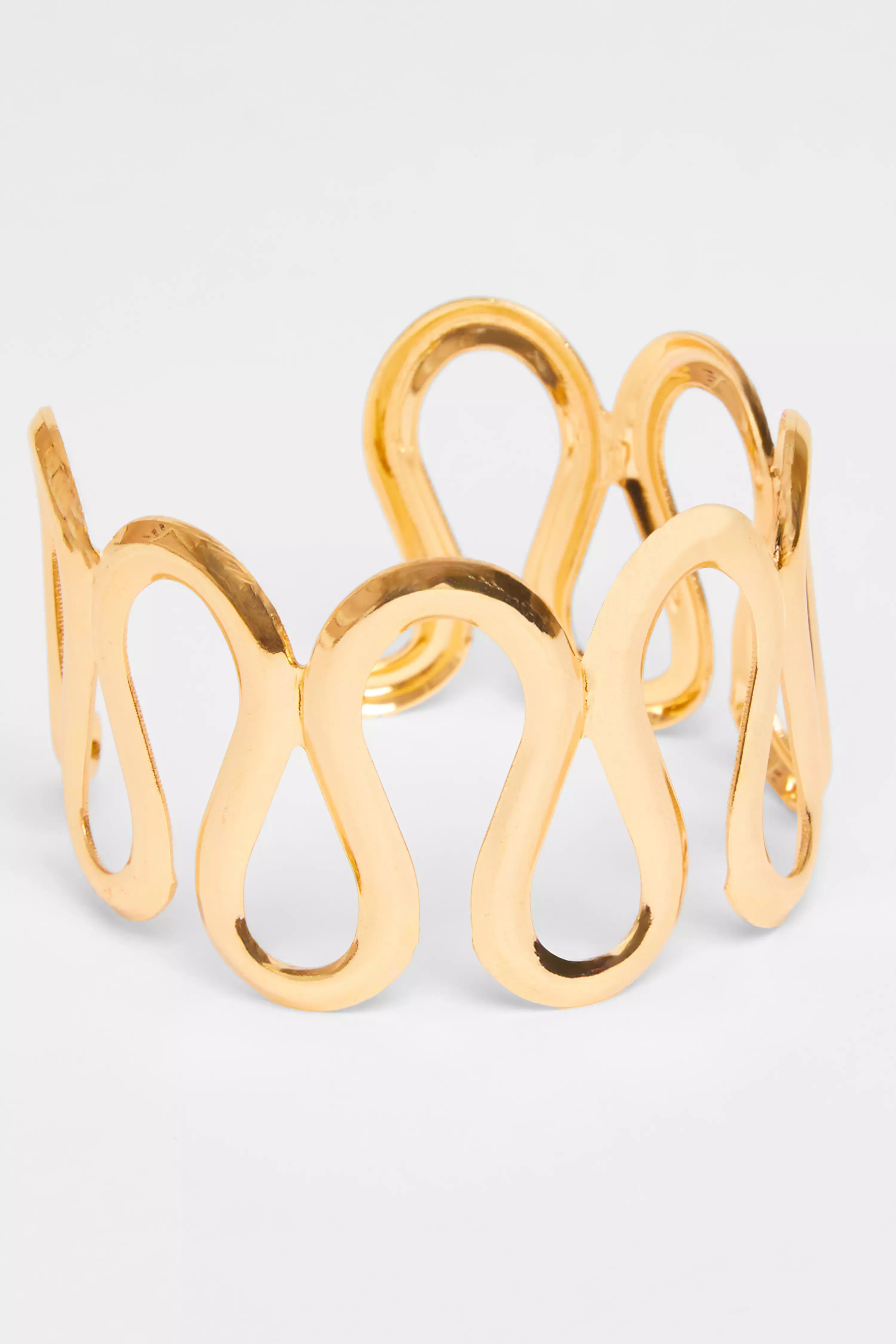 Gold Wavy Cuff Bracelet