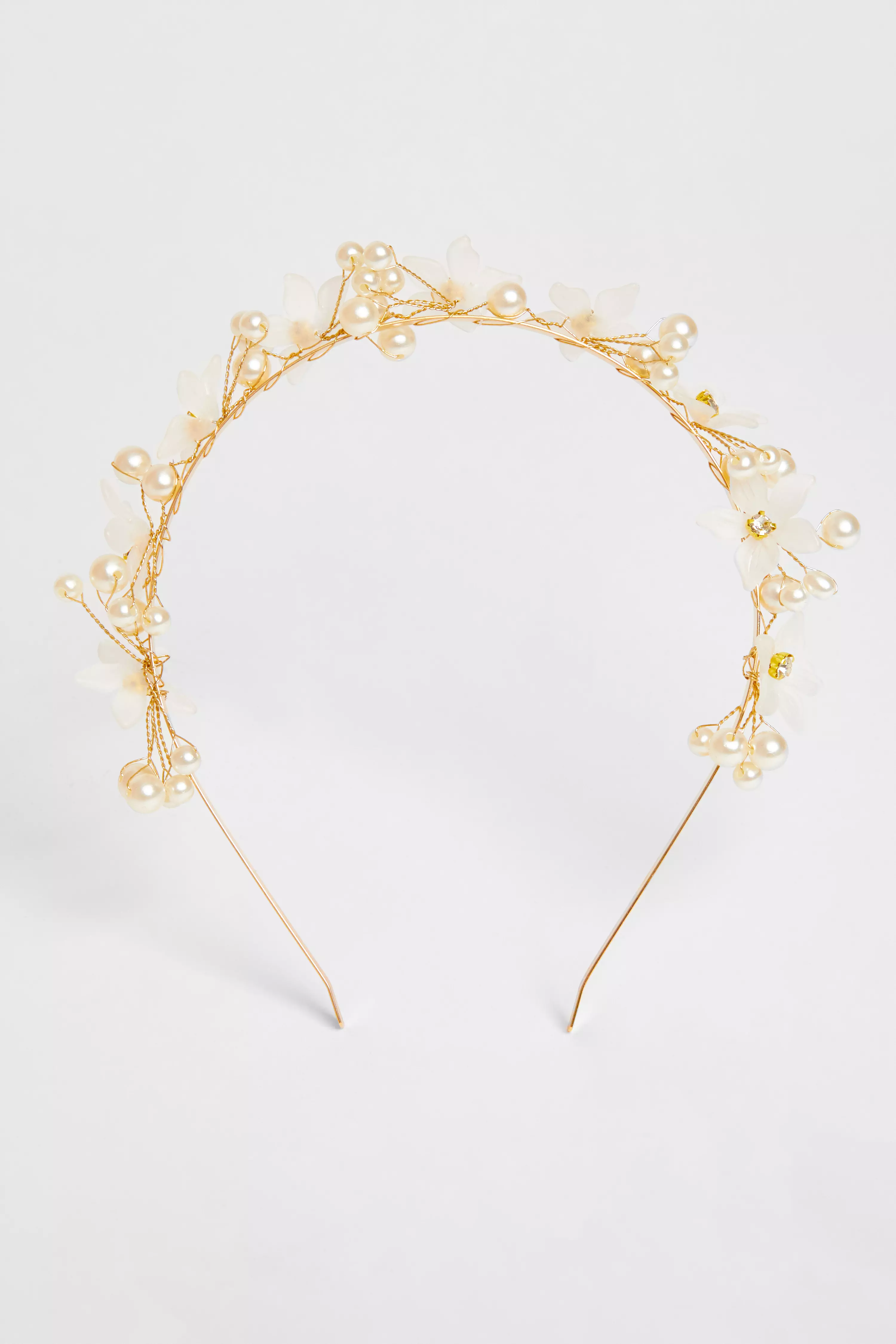 Gold Pearl Floral Headband