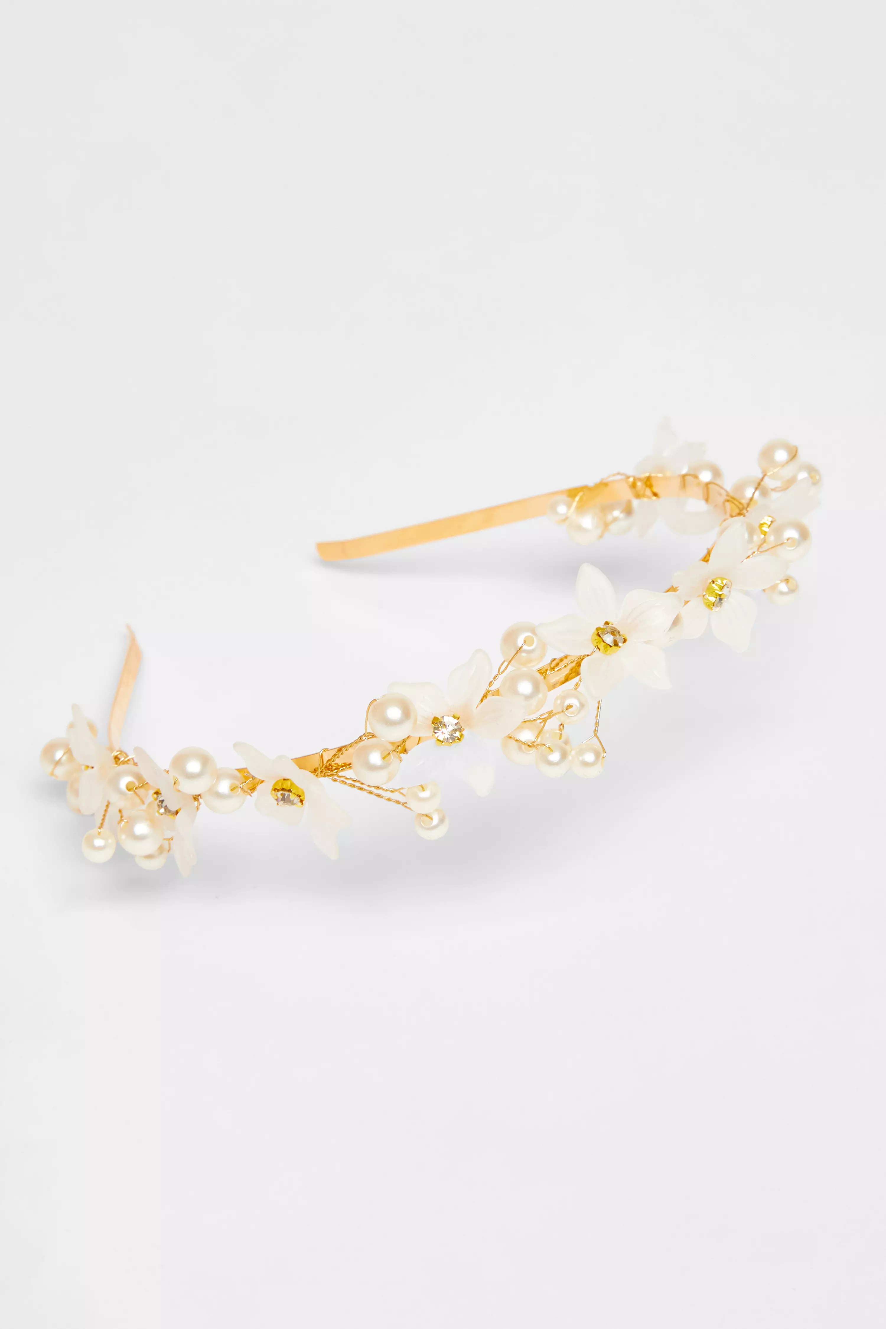 Gold Pearl Floral Headband