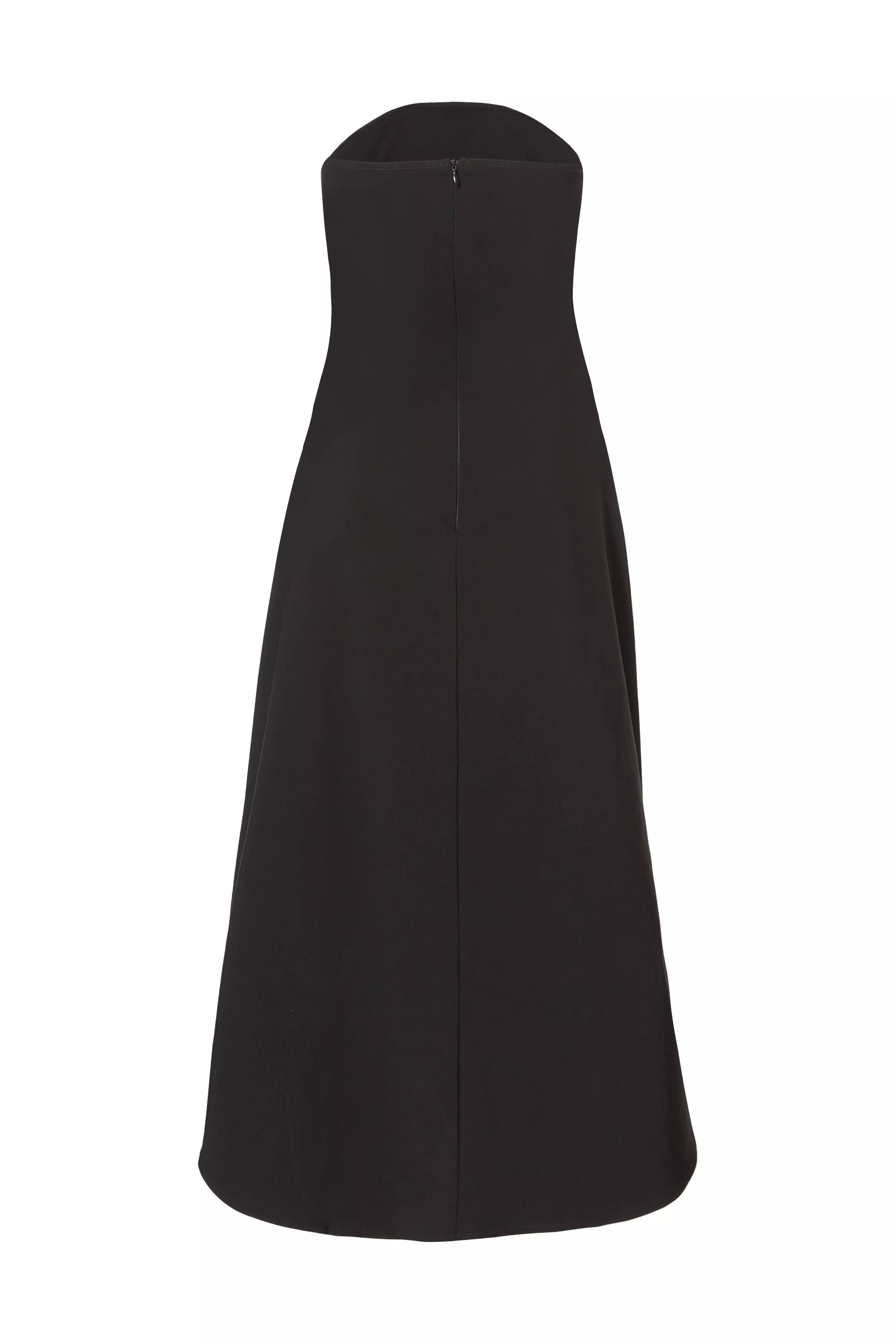Black Bandeau Midi Dress