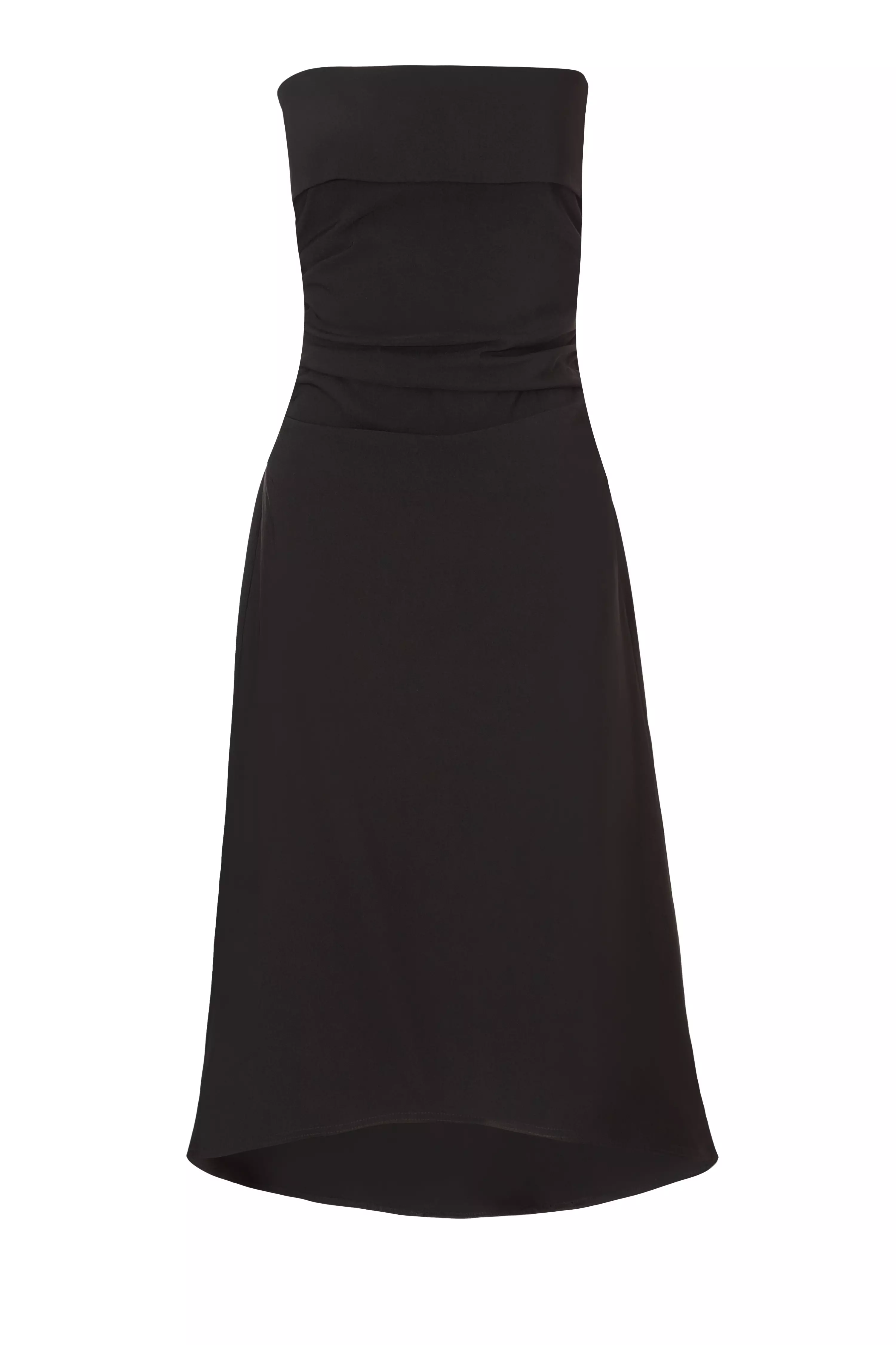 Black Bandeau Midi Dress