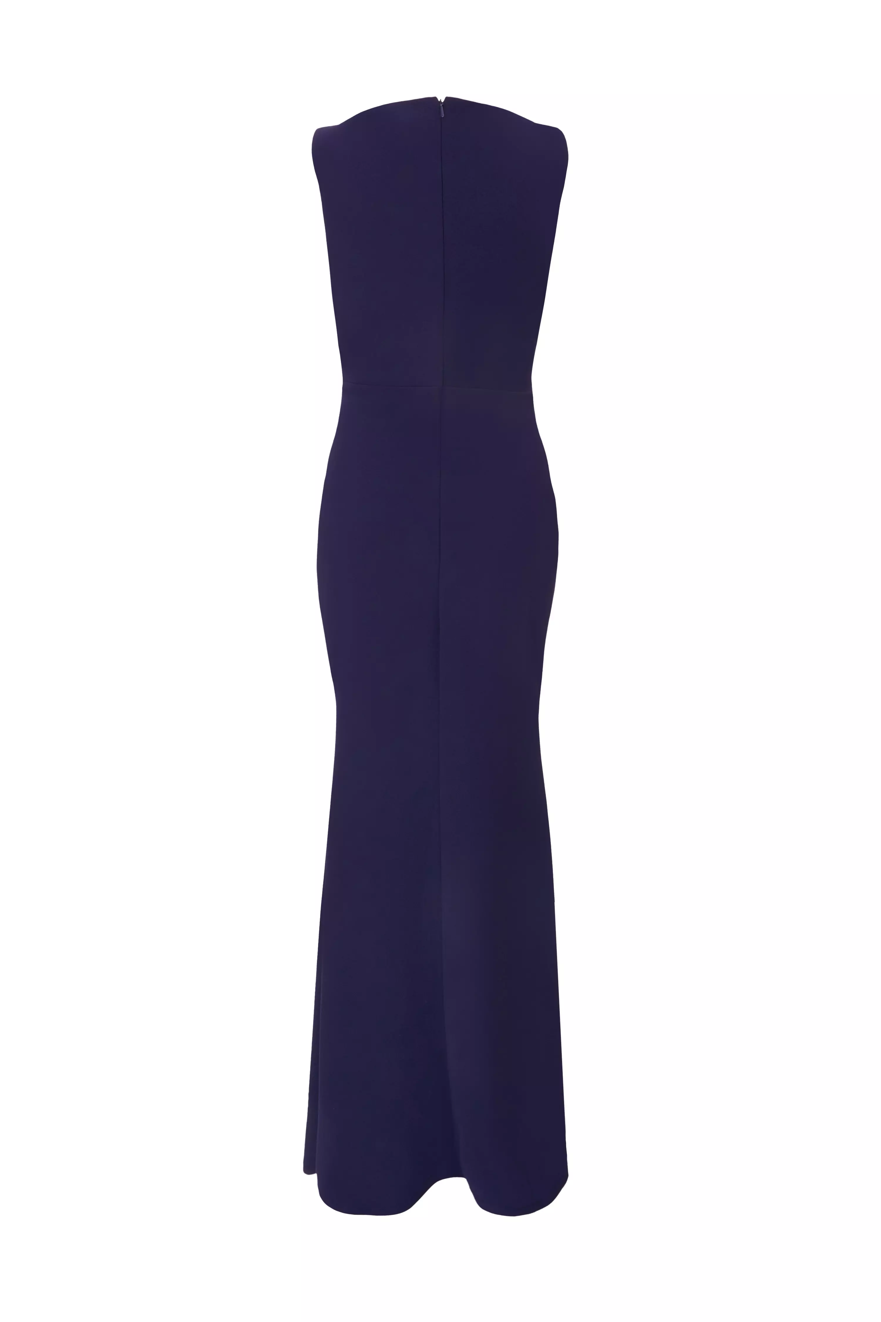 Navy Diamante Trim Maxi Dress