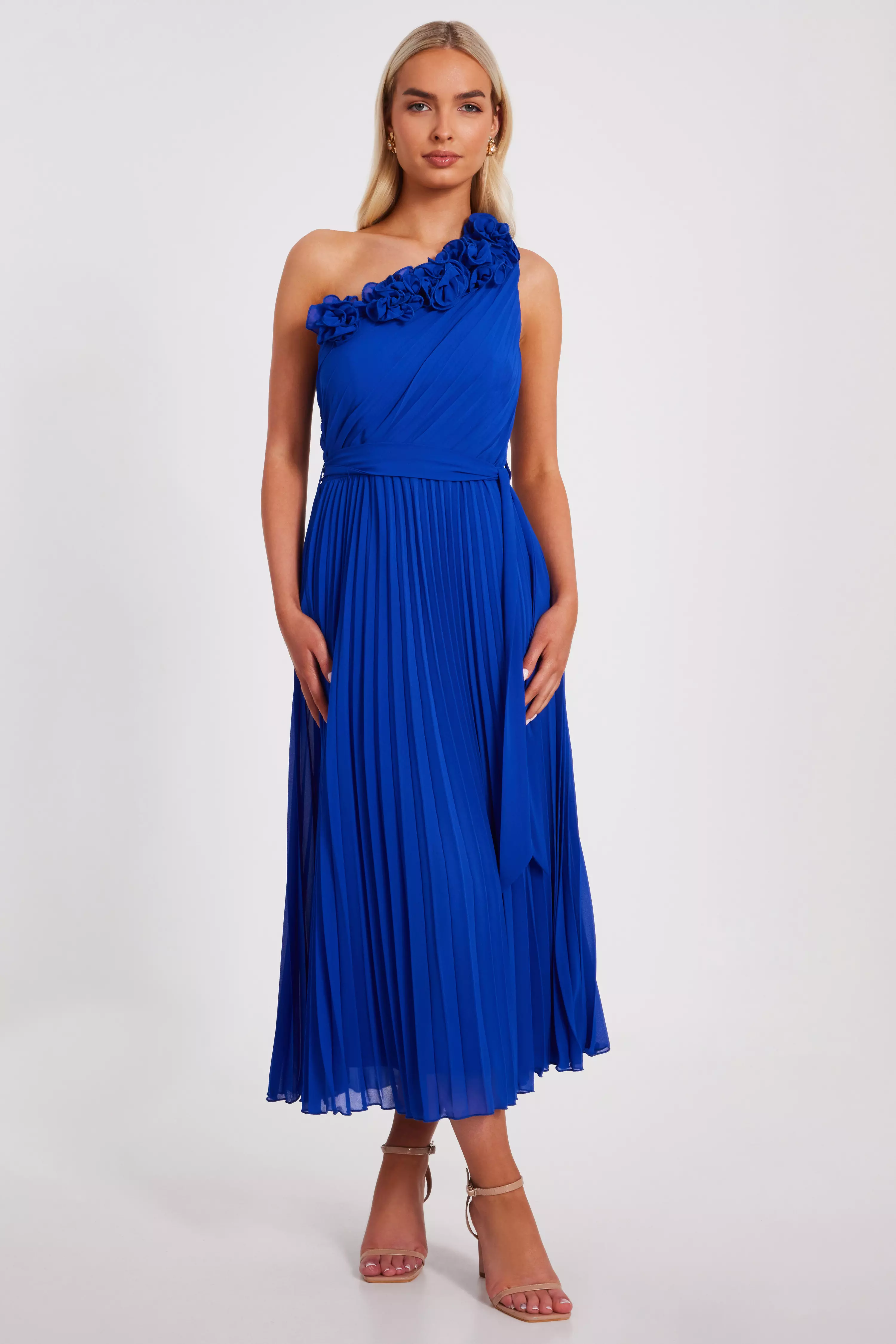 Royal Blue Chiffon Midaxi Dress