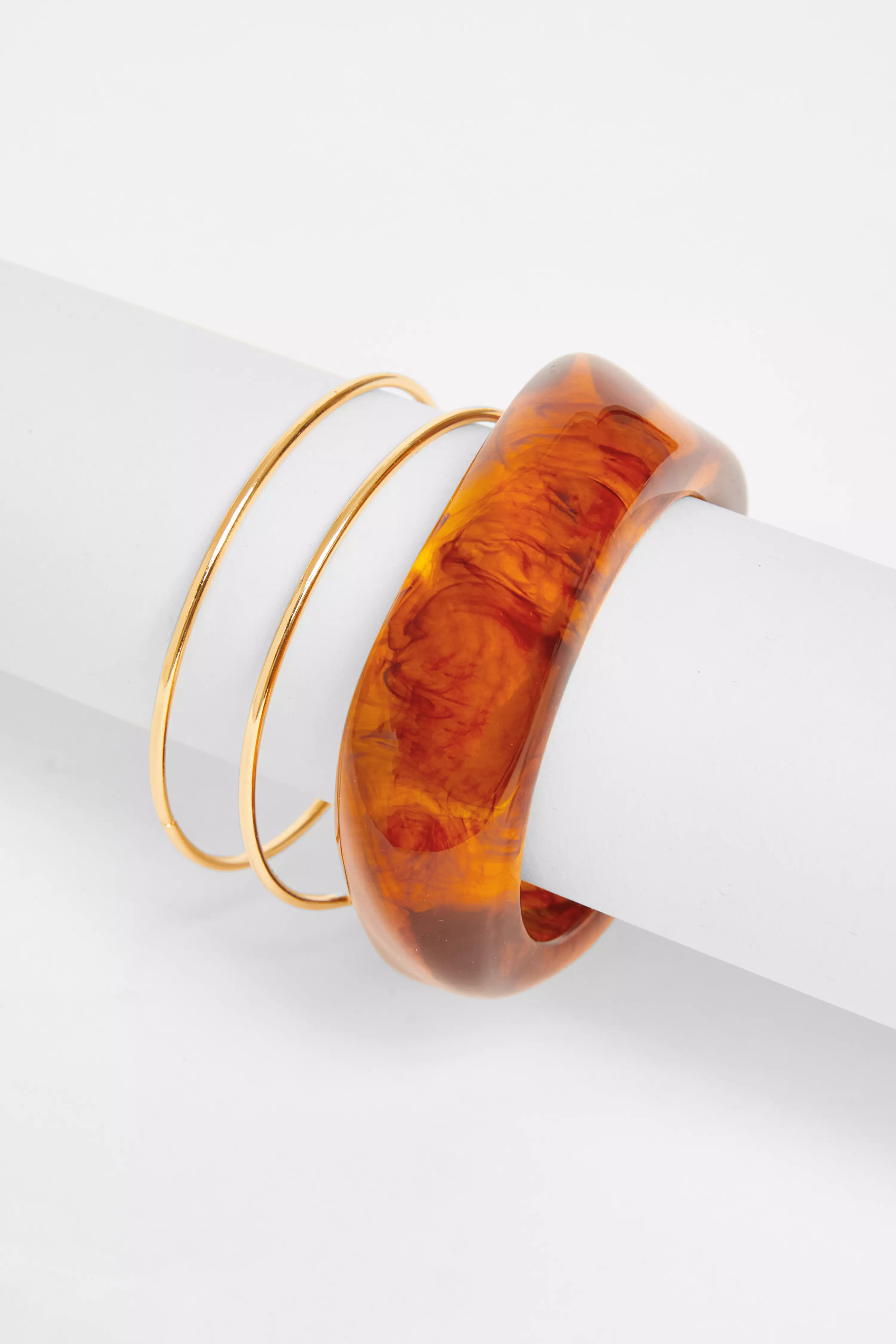 Brown Resin Bangle Set