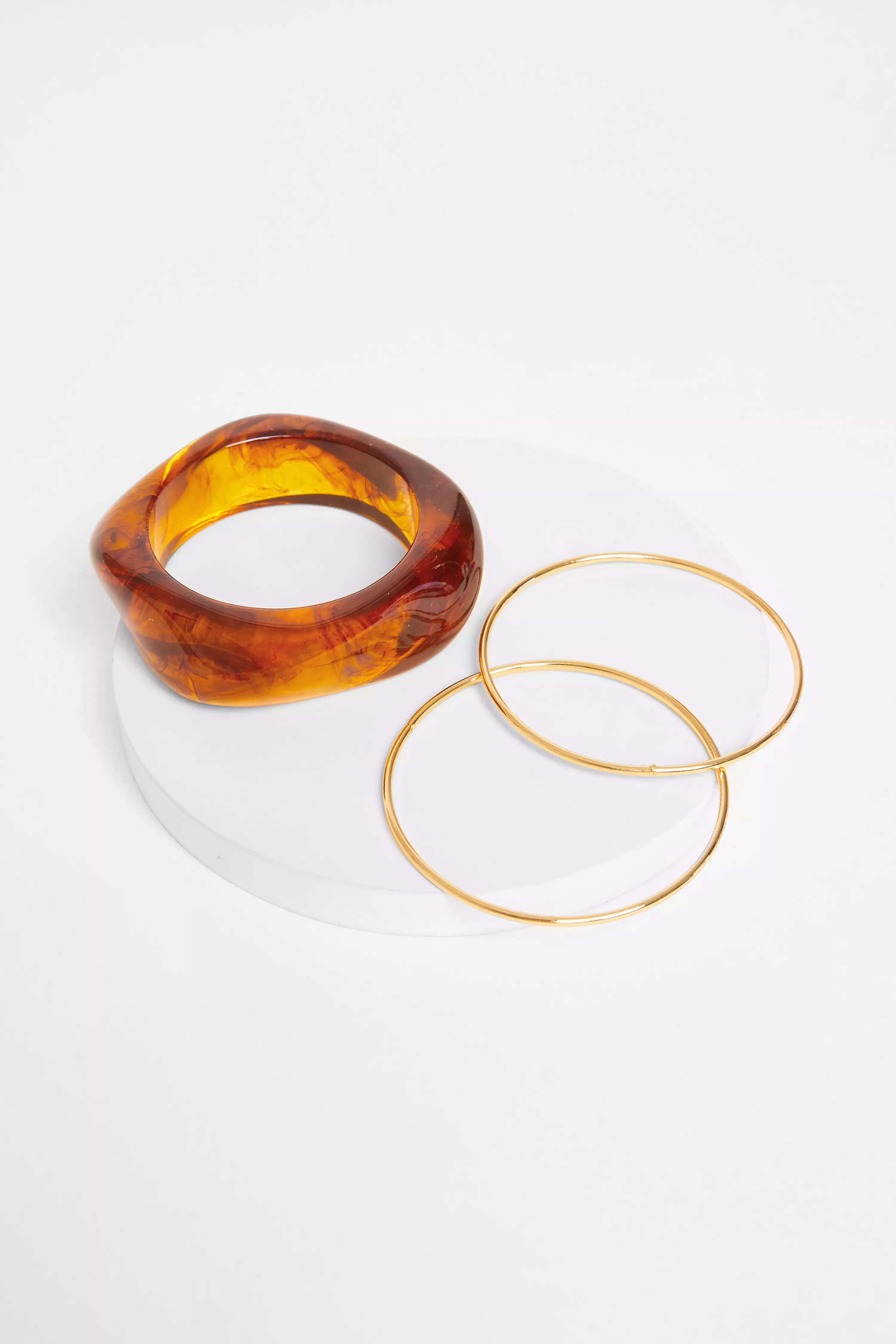 Brown Resin Bangle Set