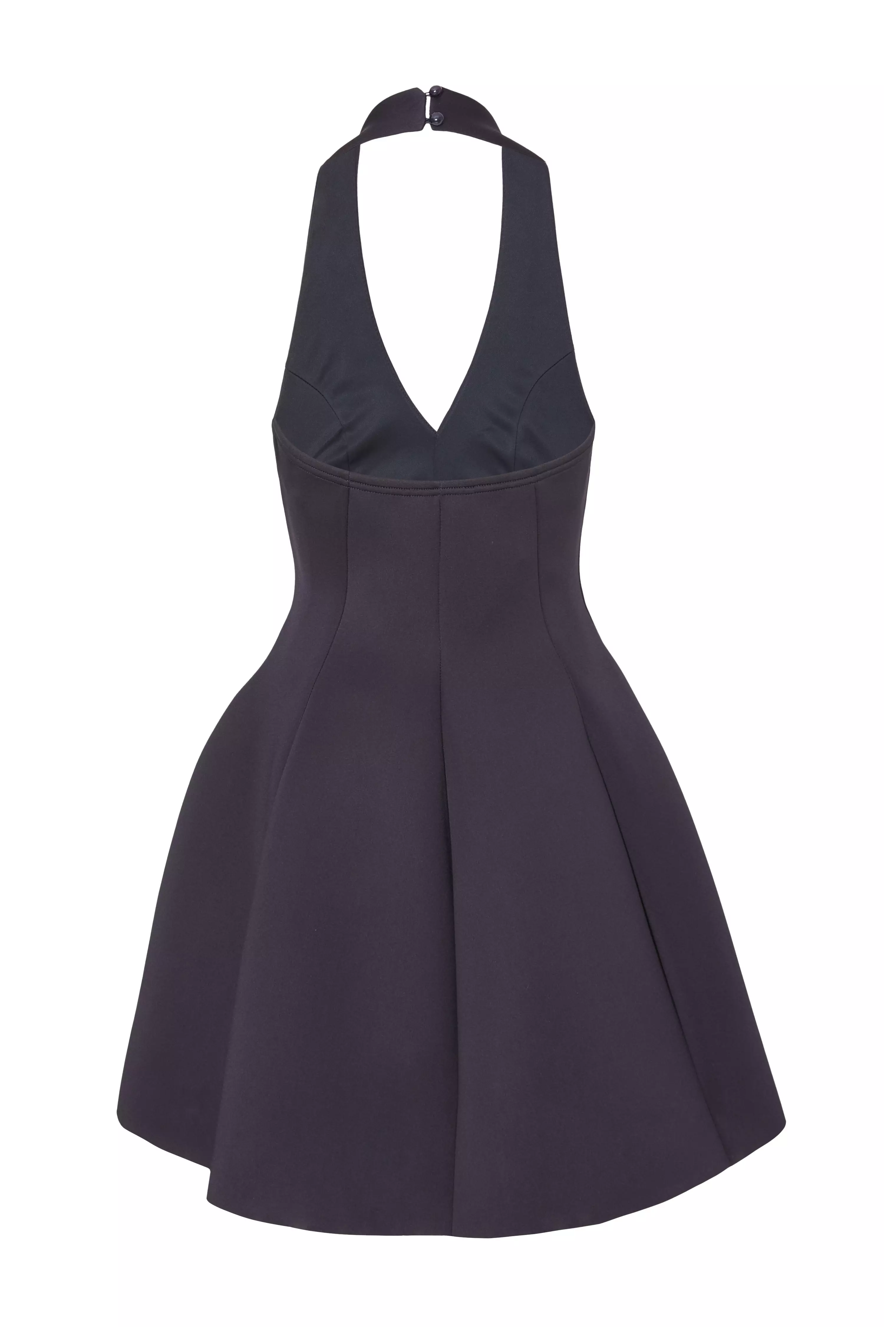 Navy Halter Neck Skater Dress