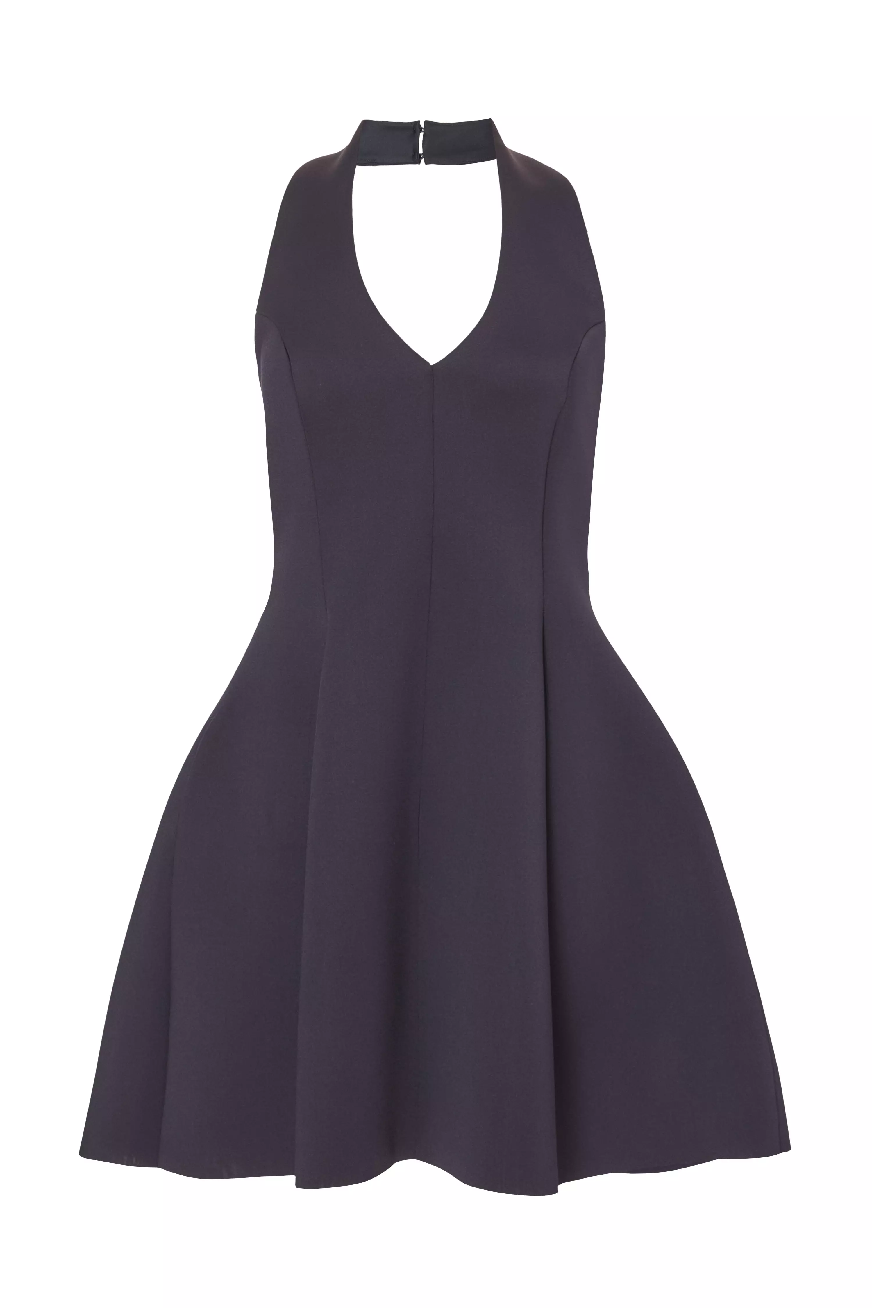 Navy Halter Neck Skater Dress
