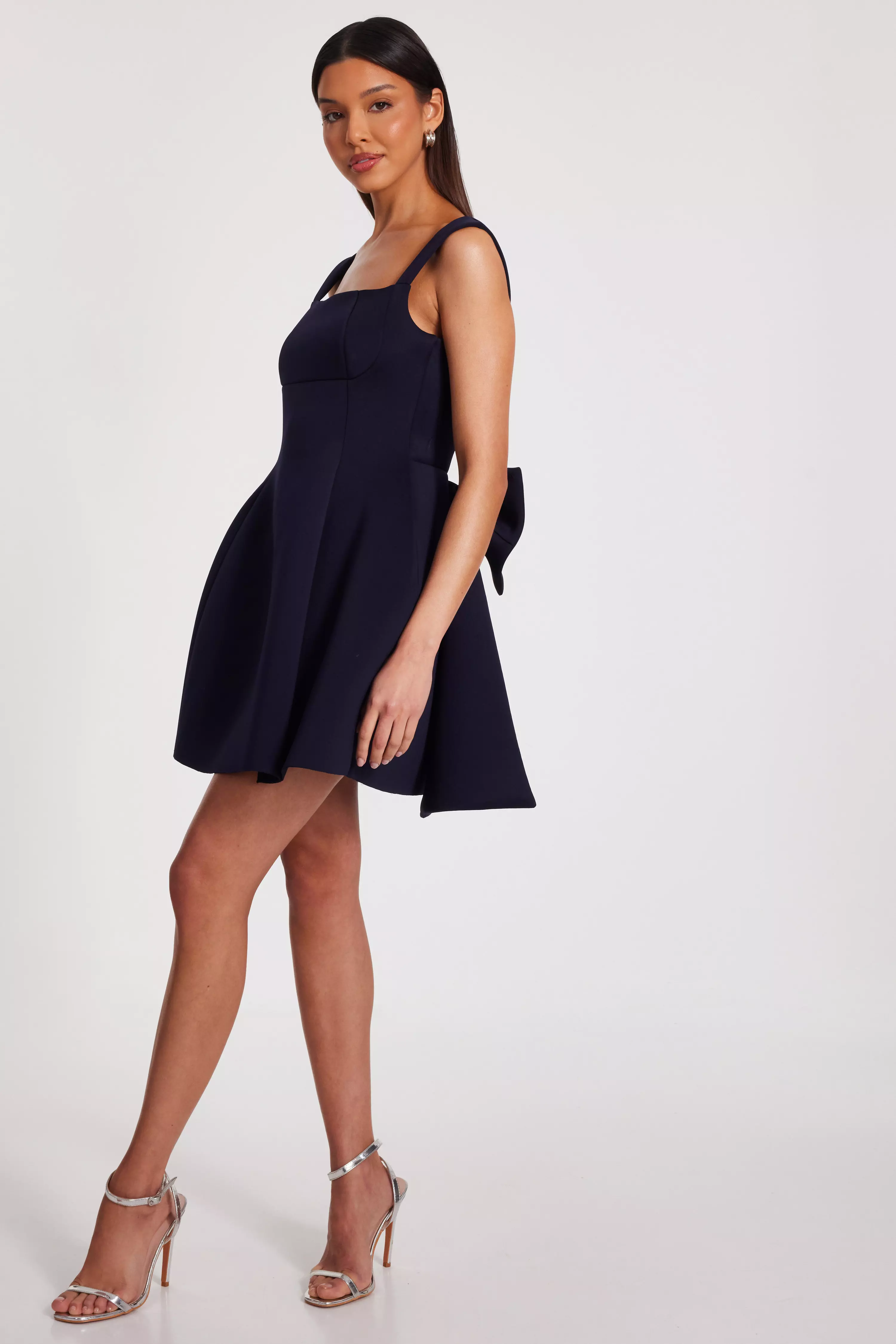 Navy Bow Skater Dress