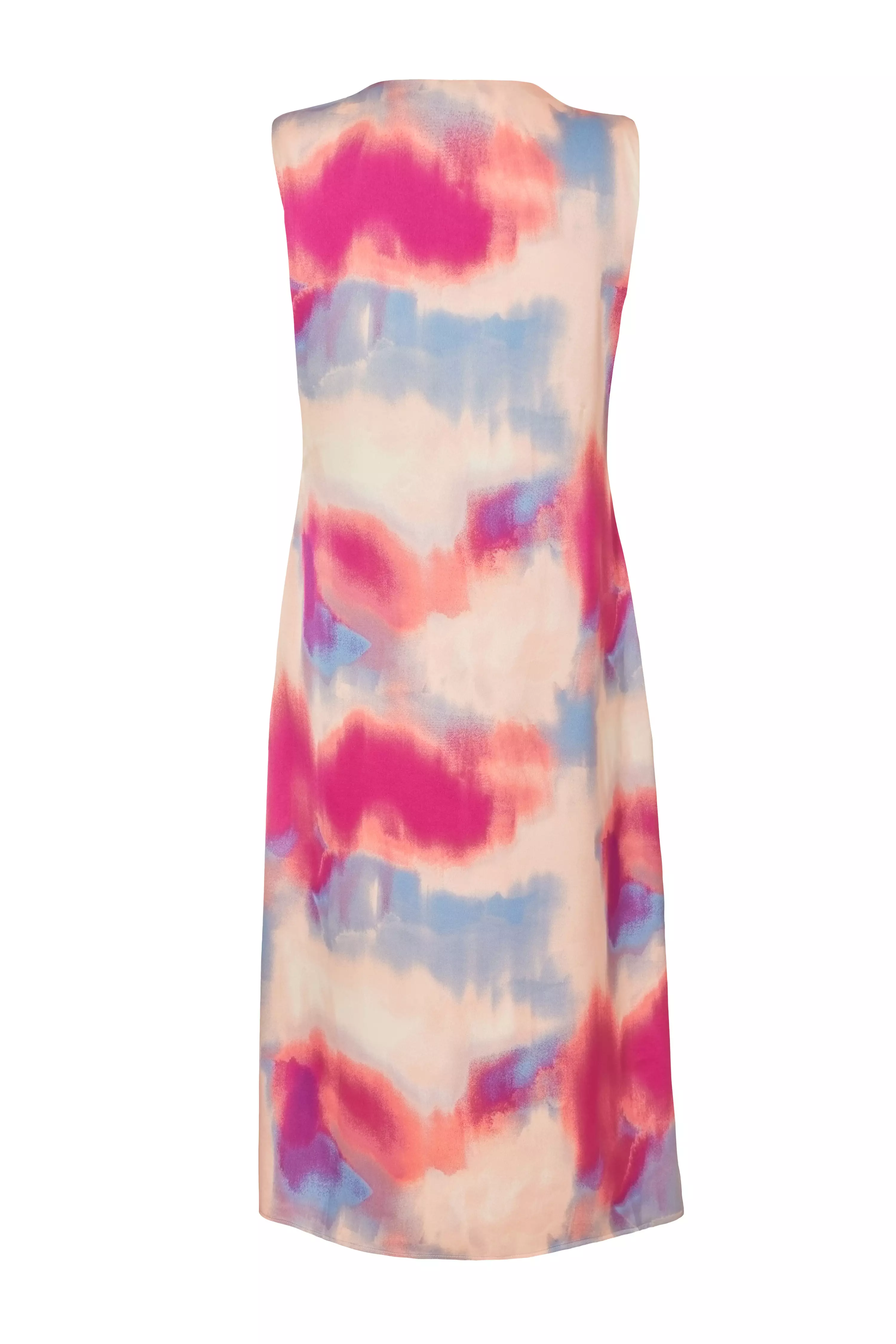 Curve Pink Satin Tie Dye Midi Dress