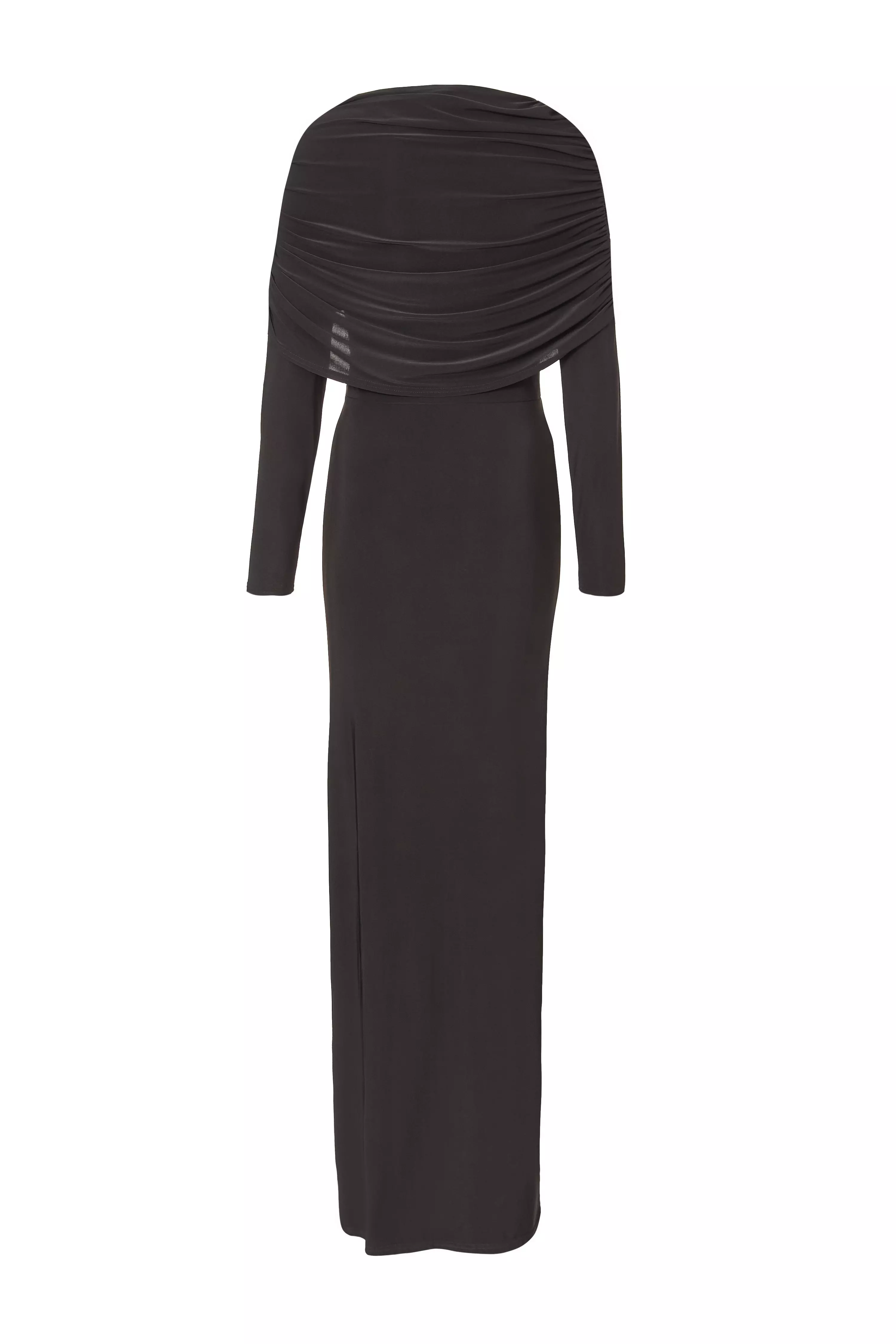 Black Draped Maxi Dress