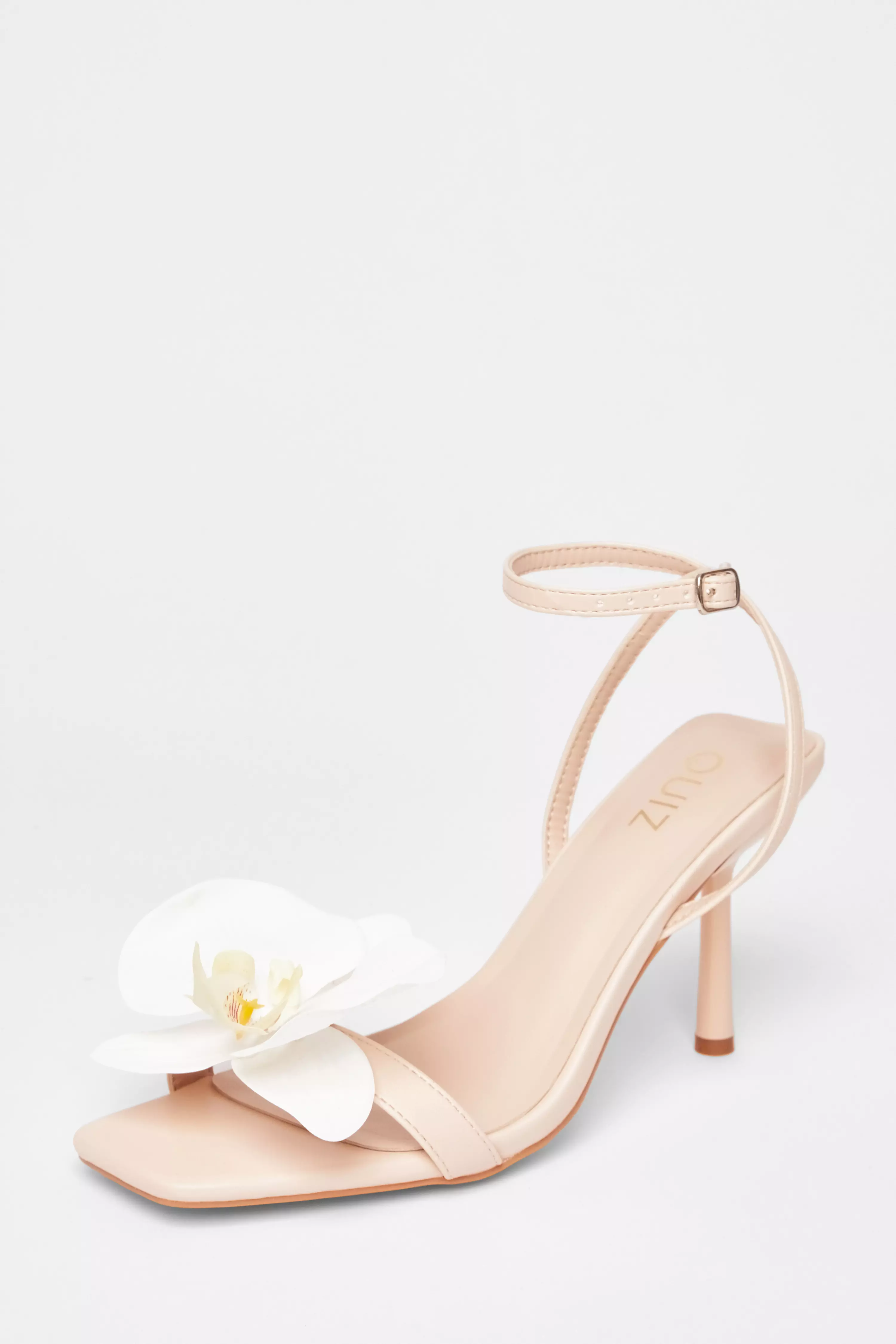Nude Flower Detail Stiletto Heels