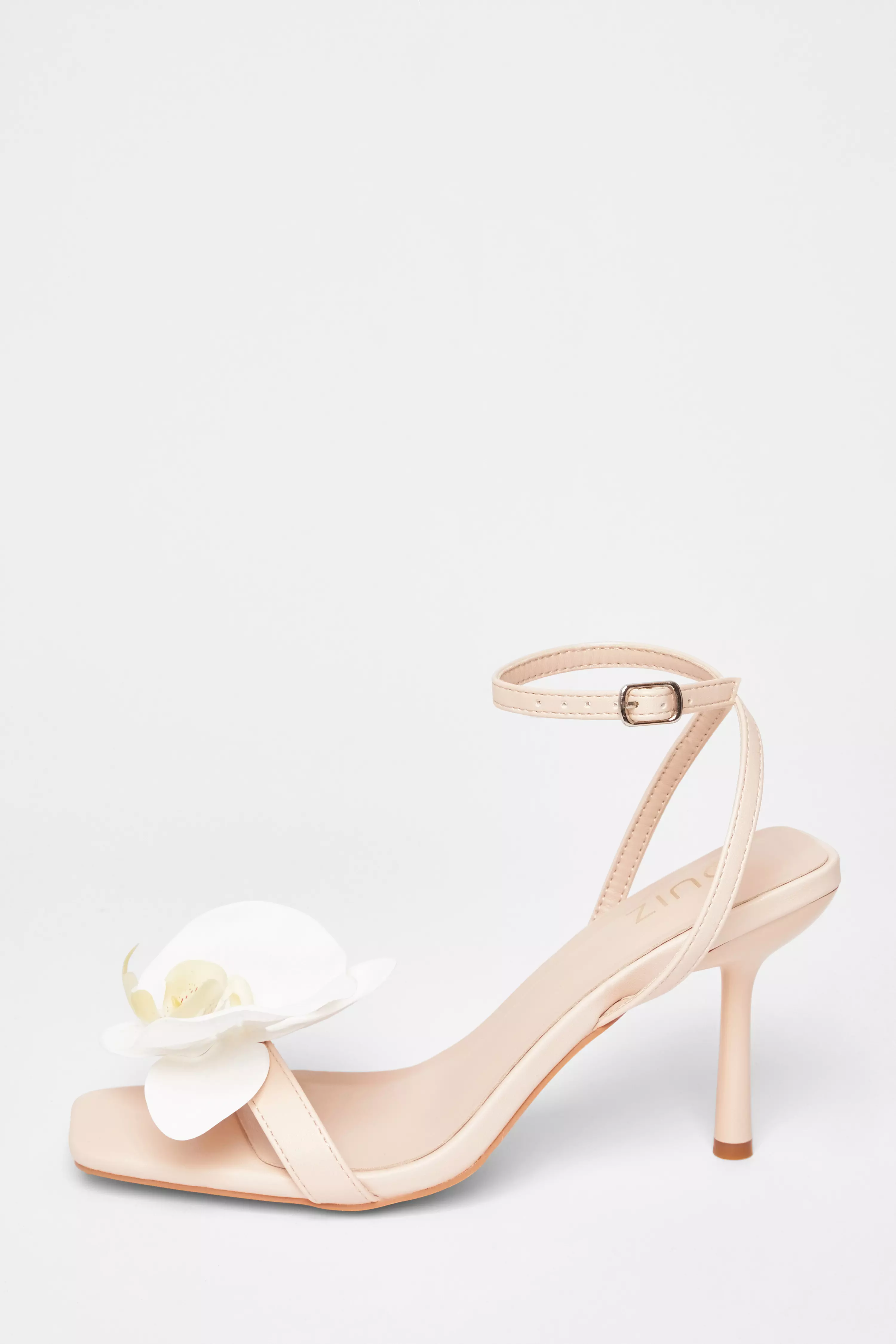 Nude Flower Detail Stiletto Heels
