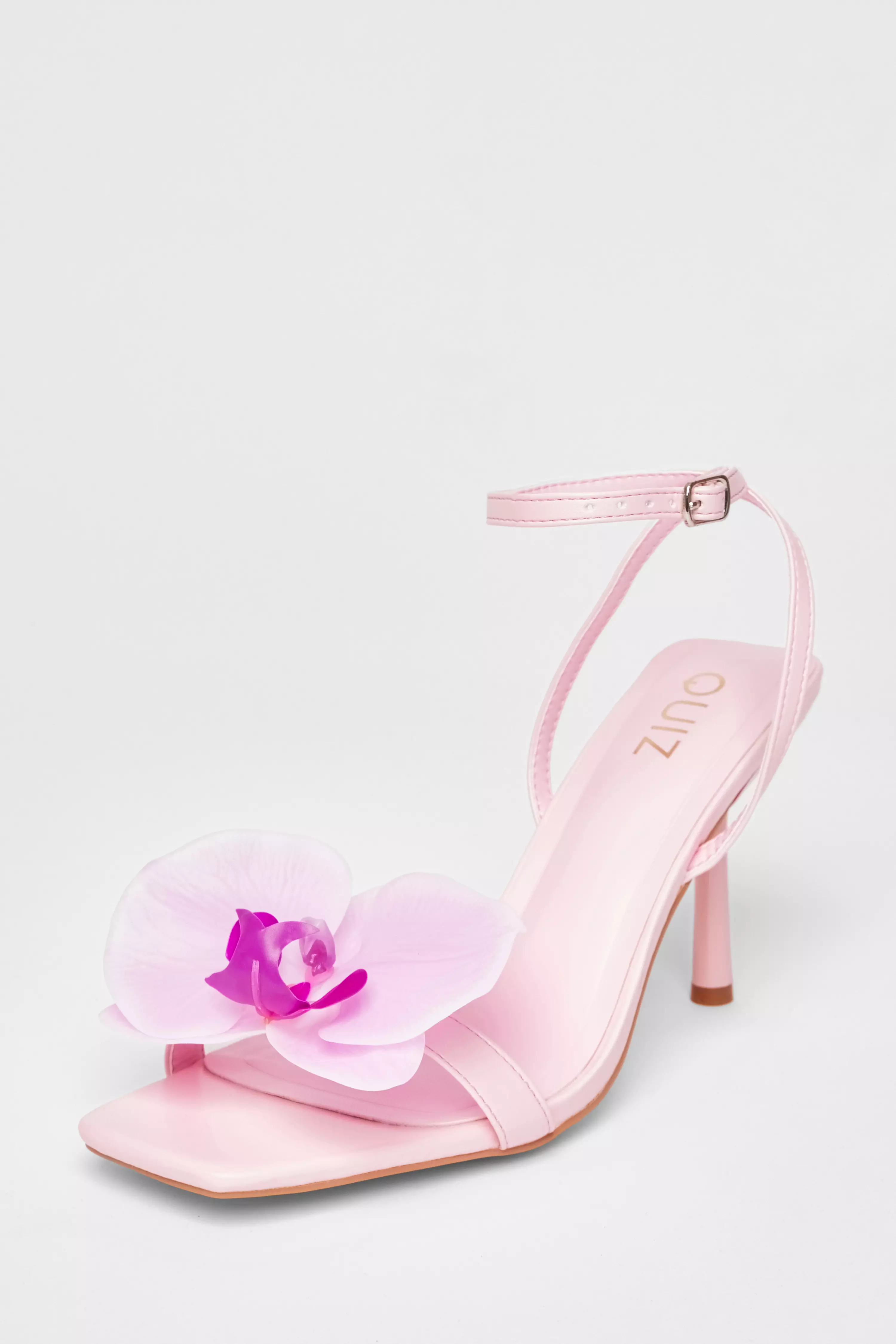 Light Pink Flower Detail Stiletto Heels
