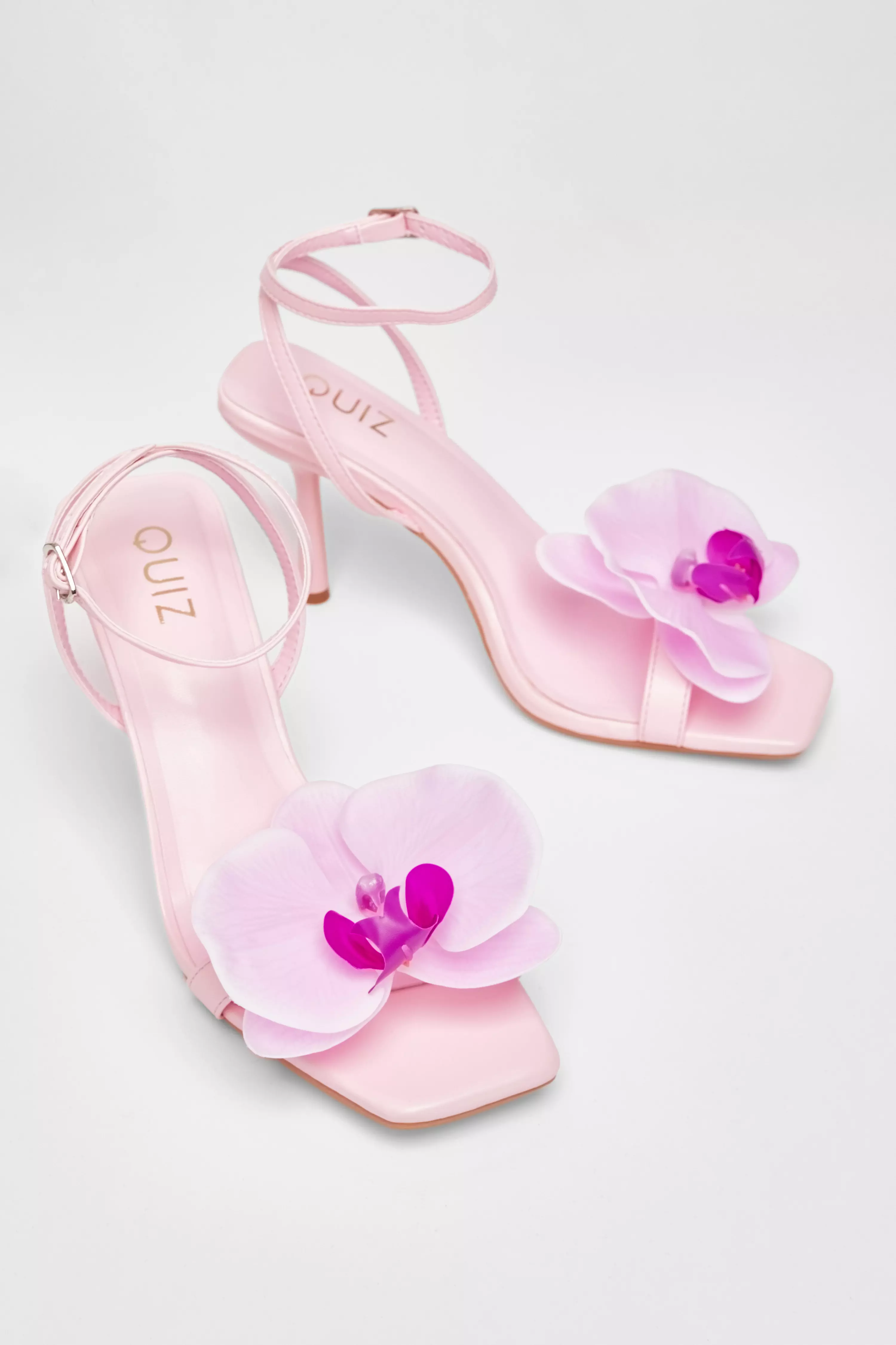 Light Pink Flower Detail Stiletto Heels