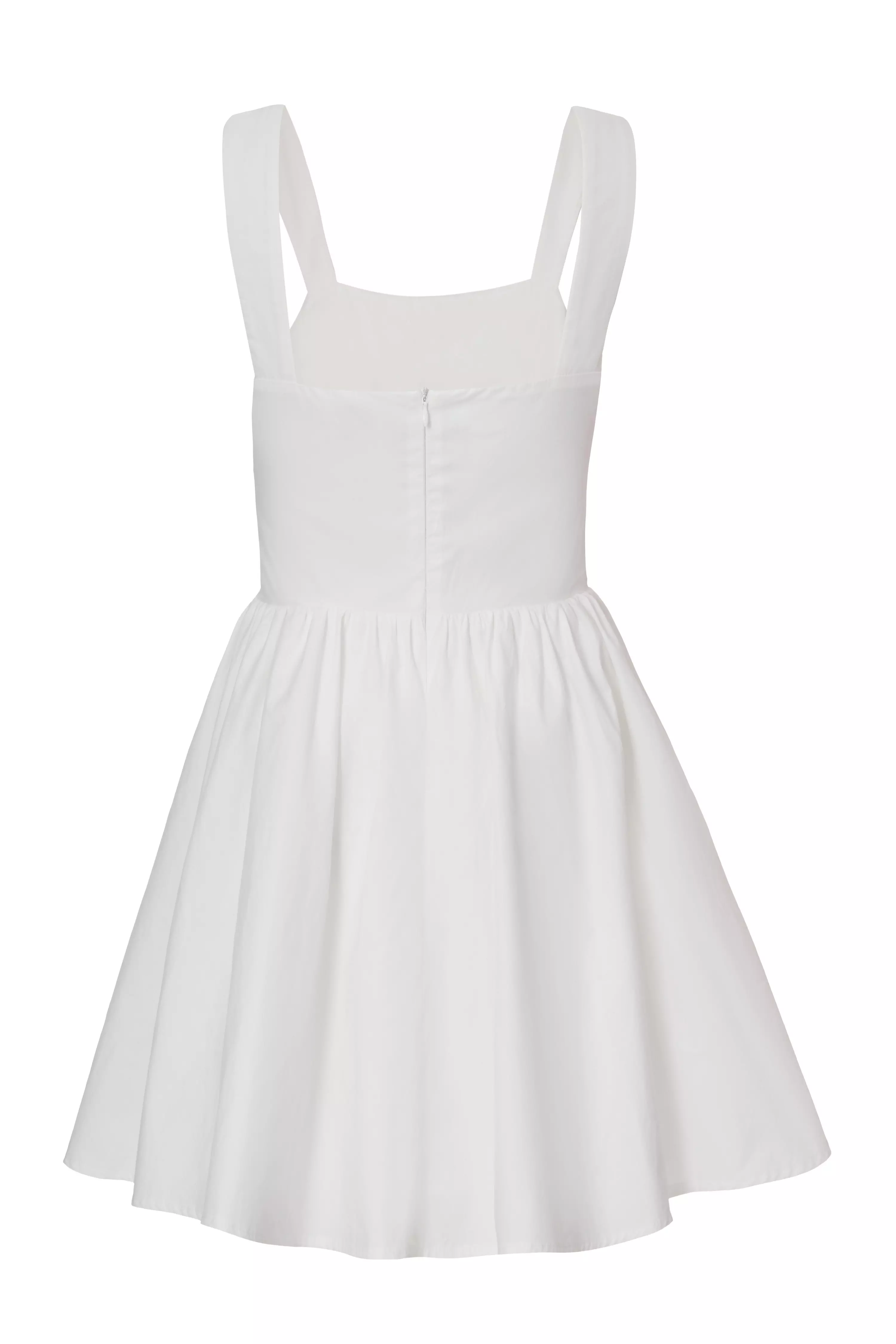 White Corset Detail Skater Dress