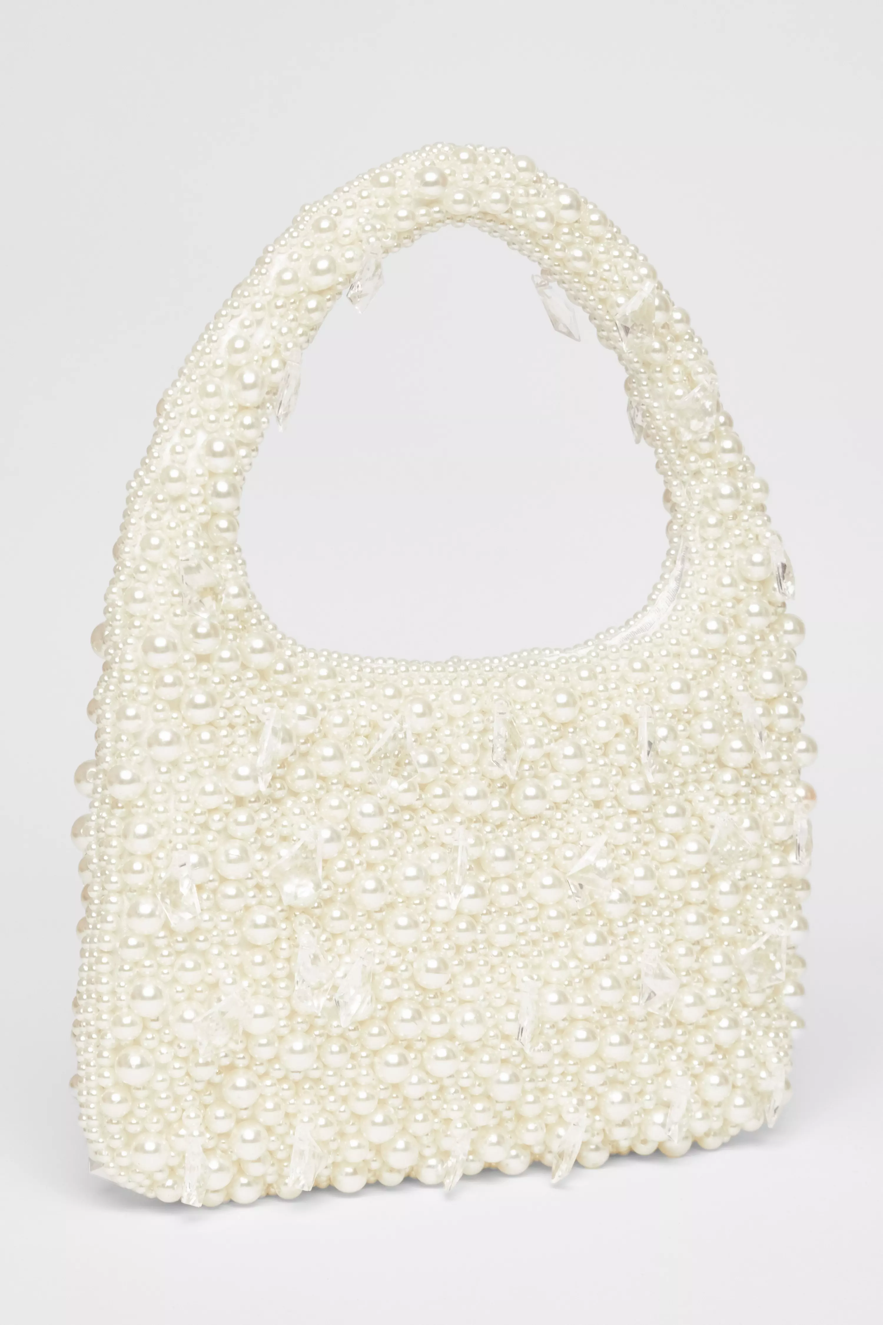 White Pearl Top Handle Bag