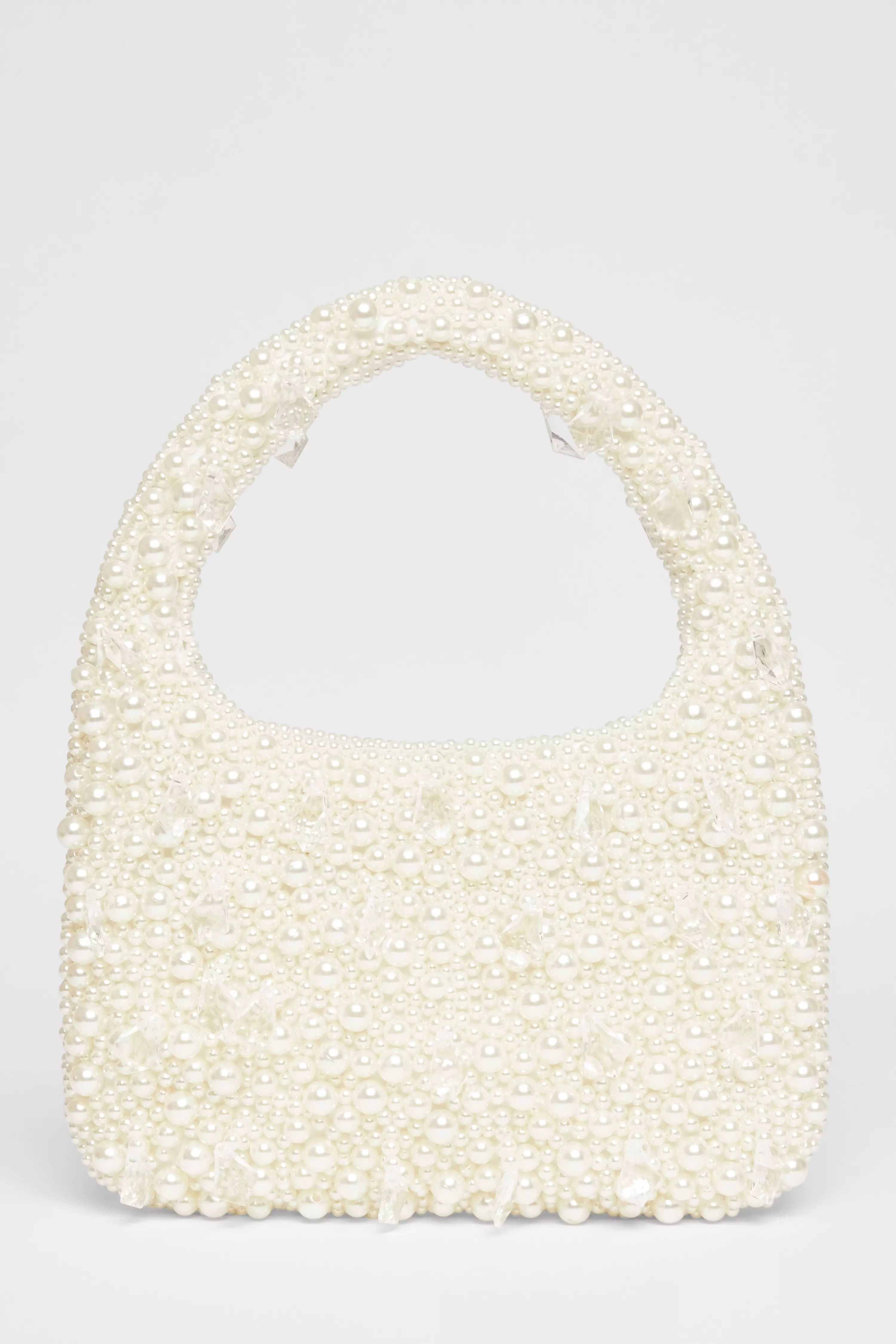White Pearl Top Handle Bag