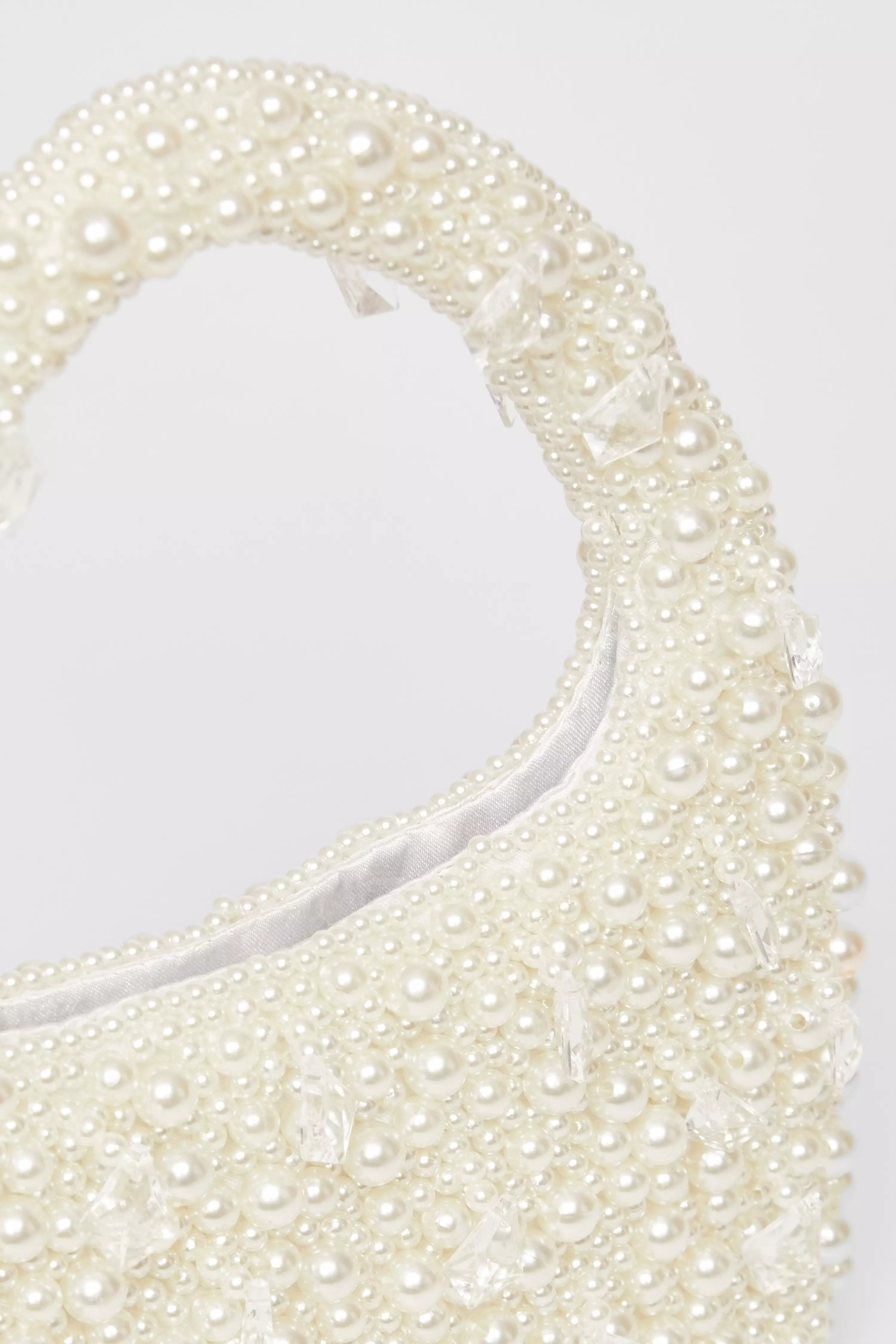 White Pearl Top Handle Bag