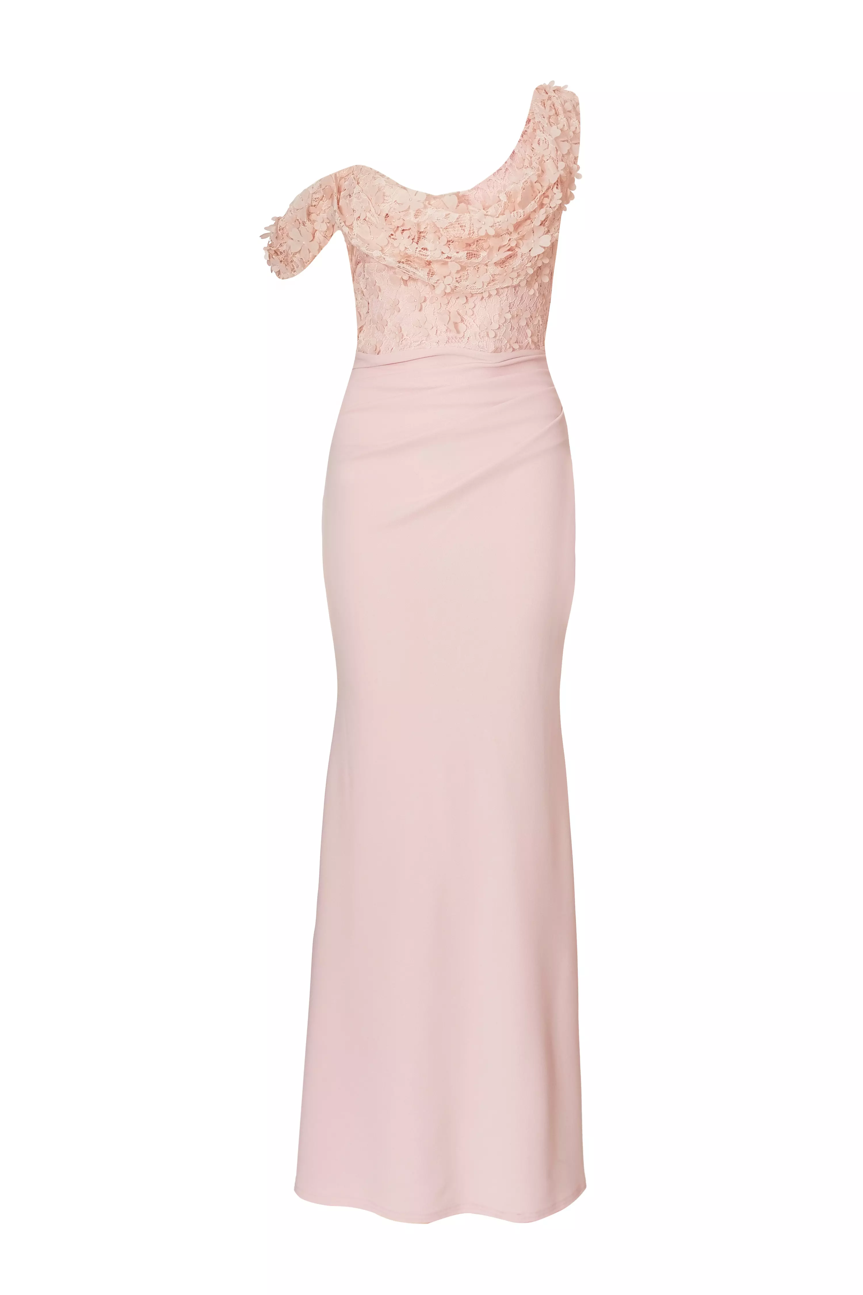 Pink Floral Drop Sleeve Maxi Dress