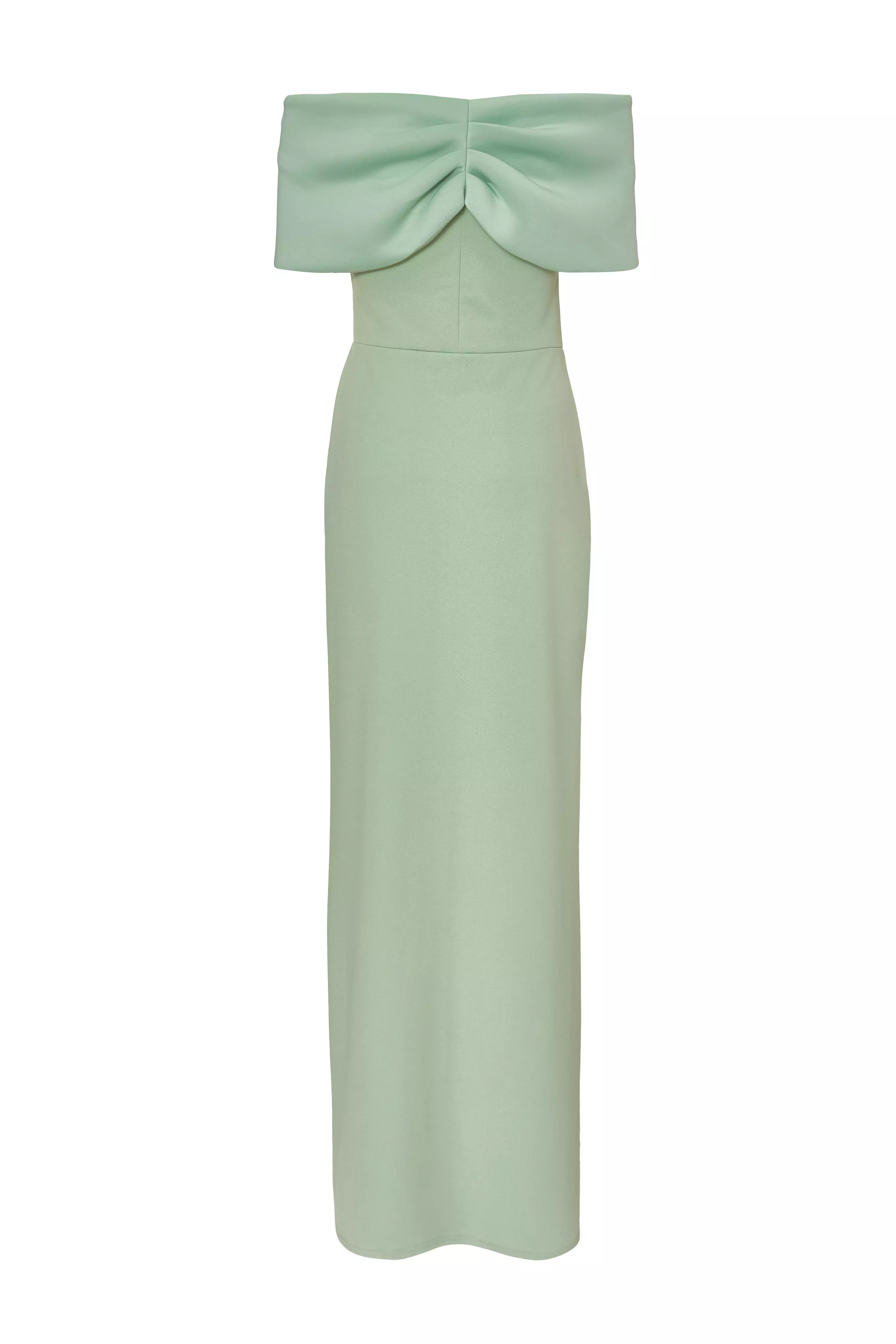 Sage Bardot Wrap Maxi Dress